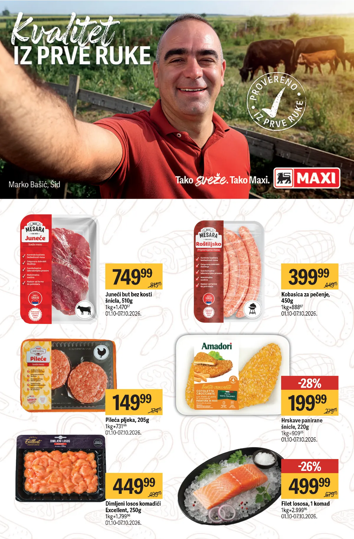 Maxi katalog strana 18 – juneće meso, kobasice i losos