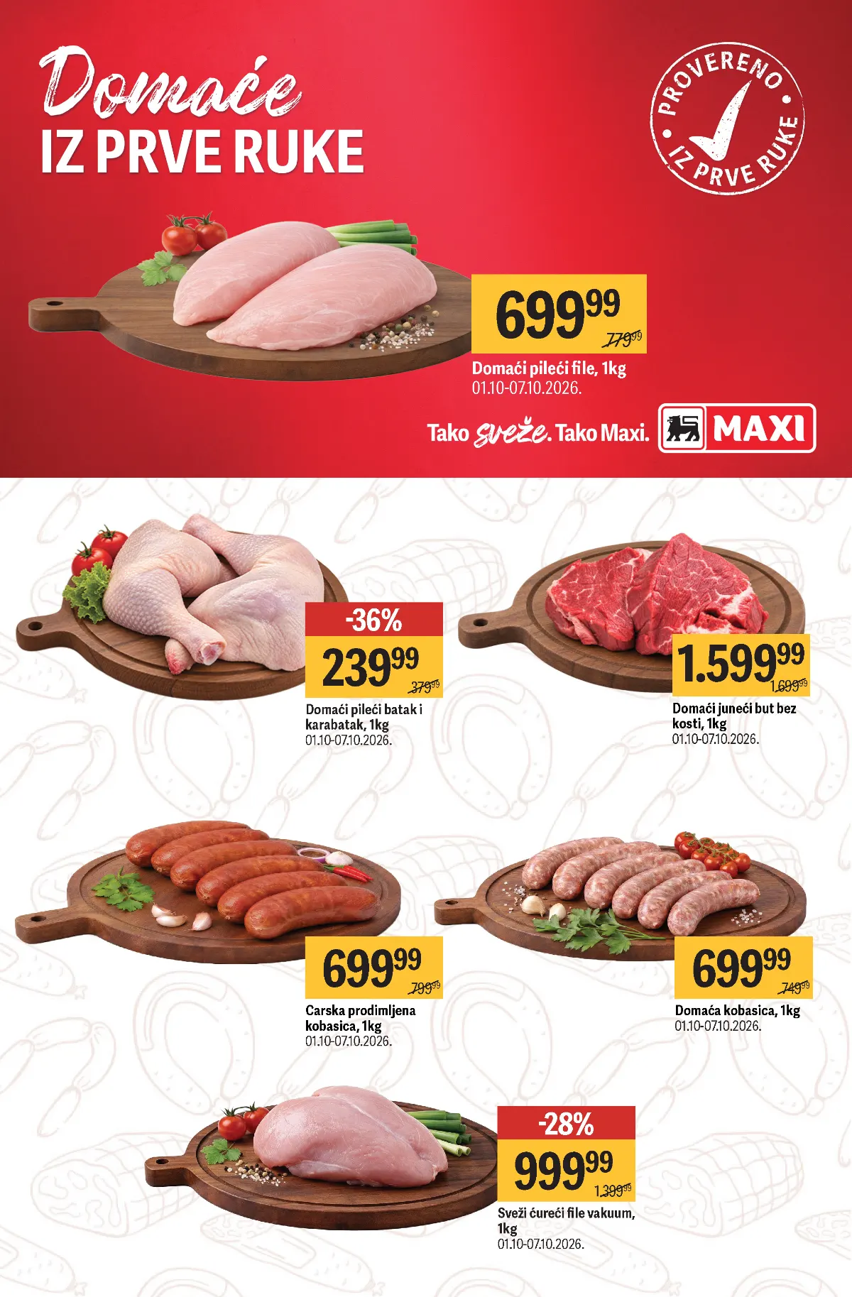 Maxi katalog strana 19 – domaći pileći file, batak i juneći but