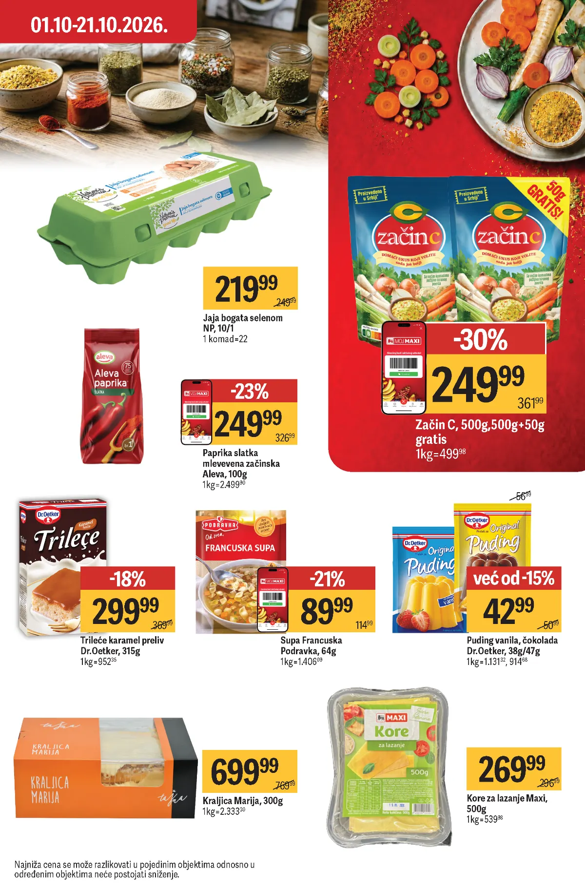 Maxi katalog strana 29 – jaja, začini, supe i proizvodi za kuvanje