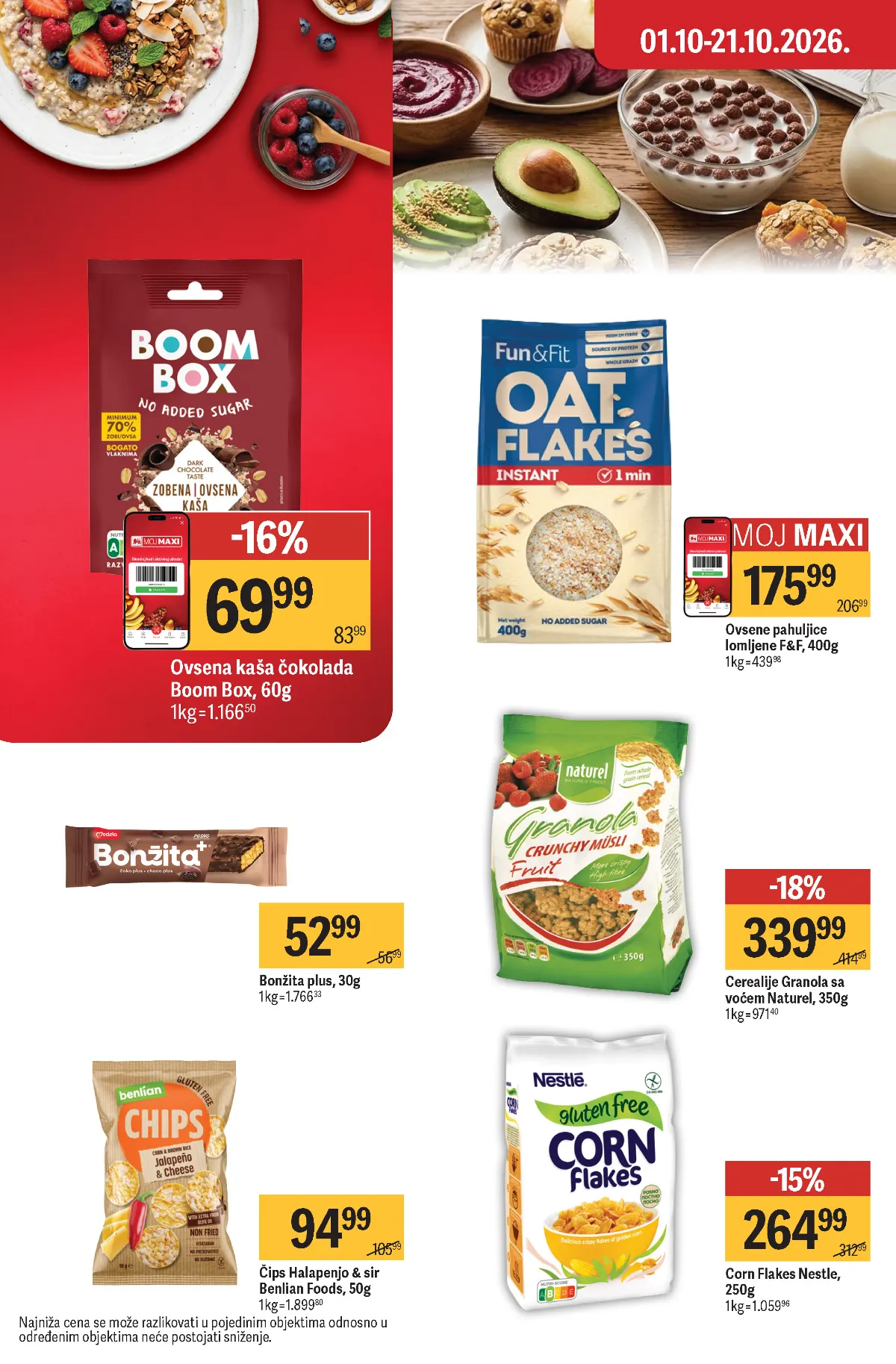 Maxi katalog strana 38 – Granola, Corn Flakes i ovsene pahuljice