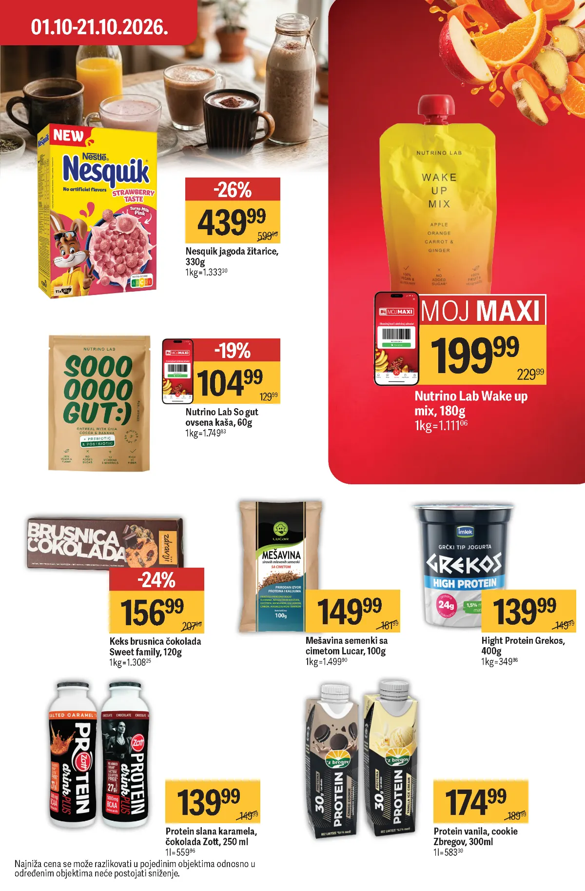 Maxi katalog strana 39 – proteinski proizvodi, Nutrino i Nesquik