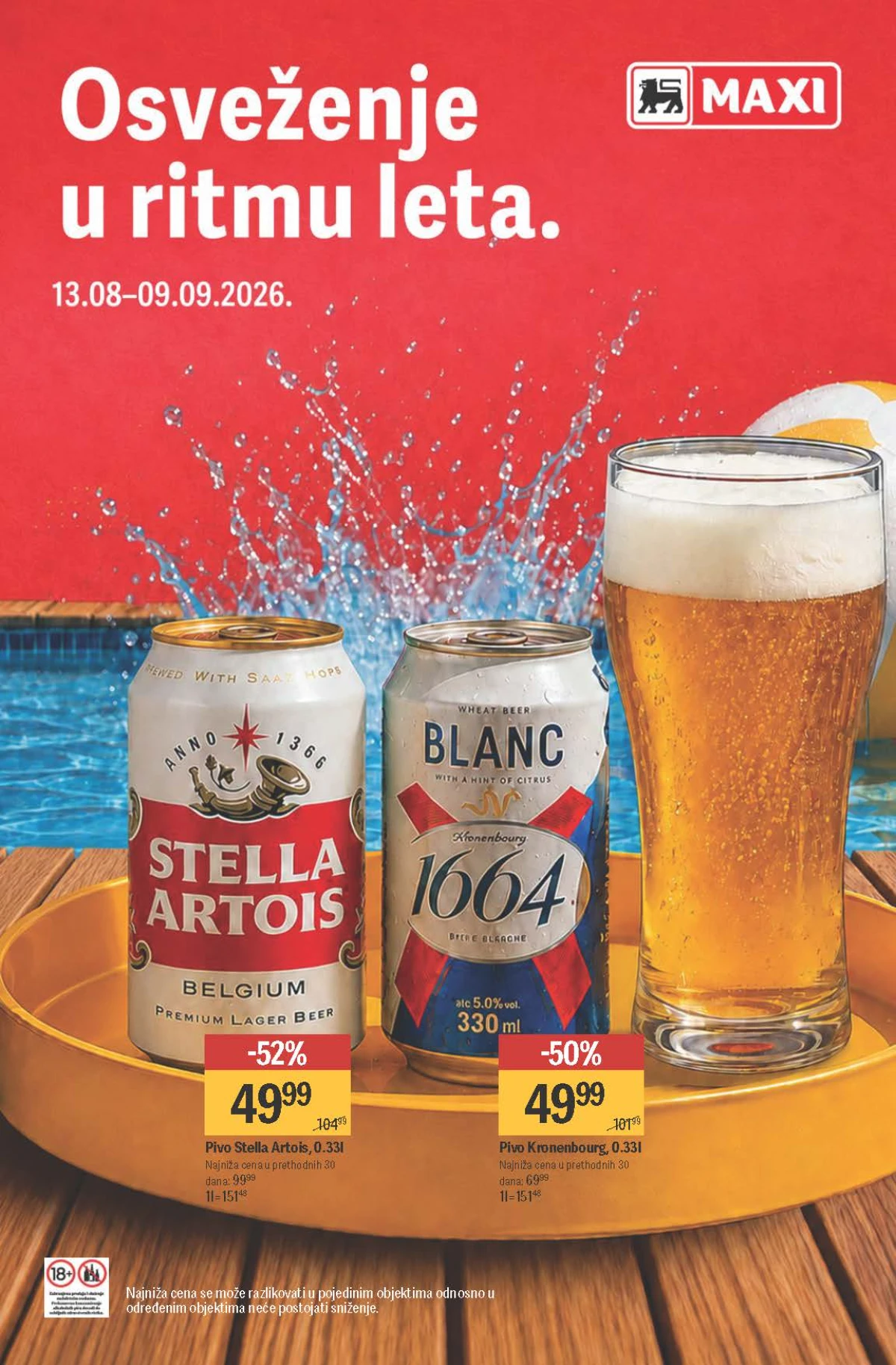 Maxi katalog do 09.09.2026. – Stella Artois, Kronenbourg, Carlsberg, Heineken, Corona i druga piva na akciji