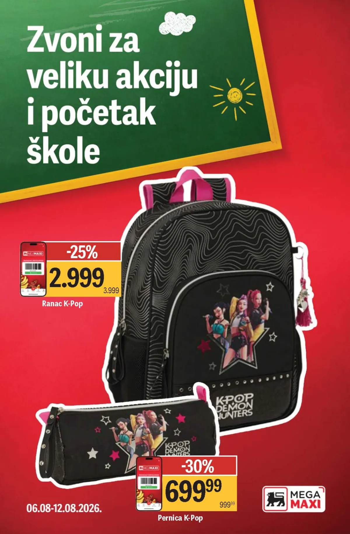 Maxi školska akcija do 12.08.2026. – rančevi, pernice, torbe i školski pribor uz popuste do 50%
