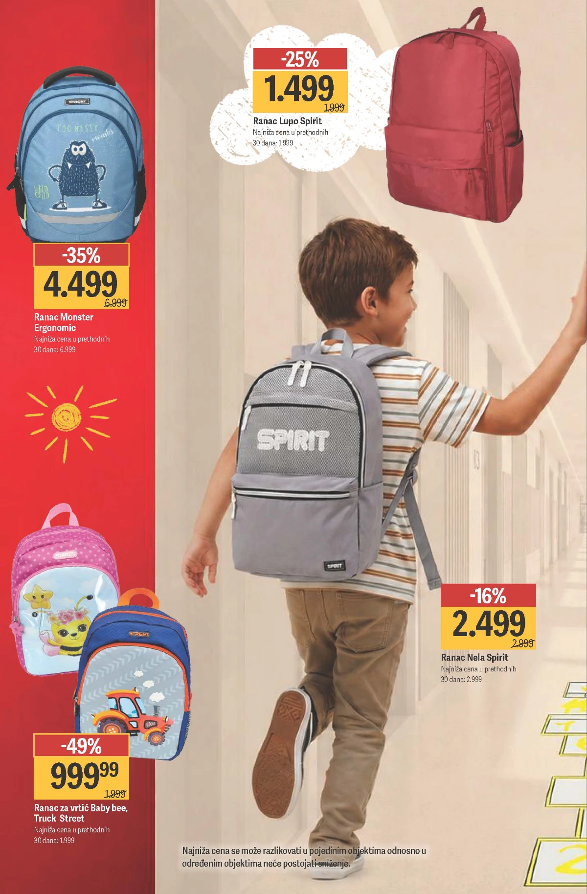 Maxi školska akcija do 13.09.2026. – ranac za vrtić Baby Bee i Truck Street snižen 49% i Monster Ergonomic ranac snižen 35%