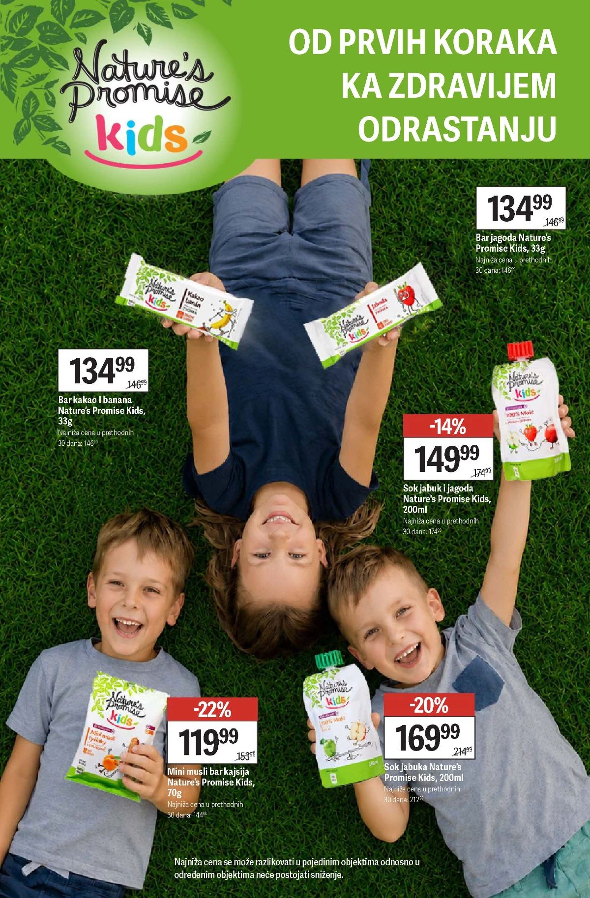 Maxi školska akcija do 13.09.2026. – Nature’s Promise Kids mini musli bar snižen 22% i sok od jabuke snižen 20%