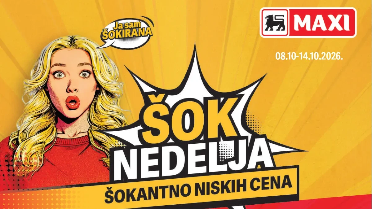 Maxi Šok nedelja od 08. do 14.10.2026. – kafa Jacobs, maslinovo ulje Monini, pivo Nektar i omekšivač Semana