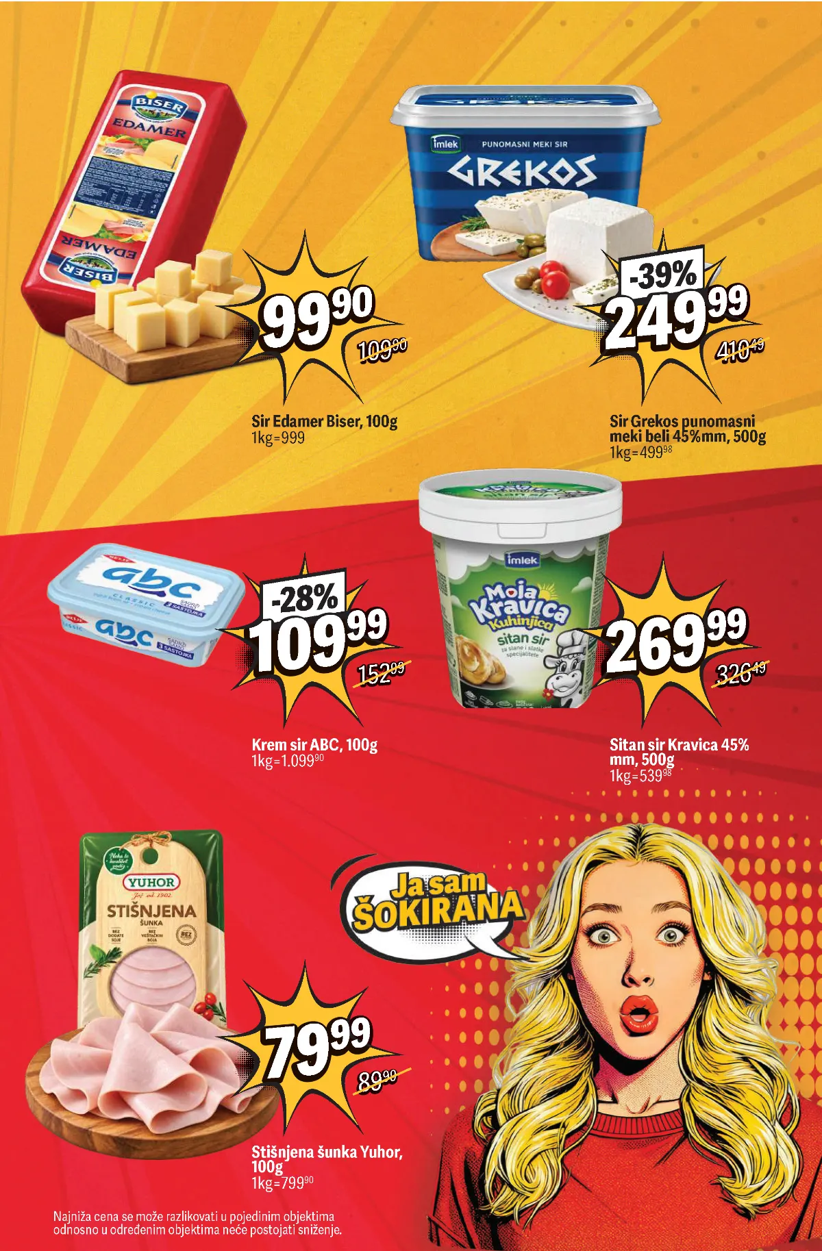Maxi katalog, strana 3 – sirevi Biser, Grekos, ABC i Kravica i šunka Yuhor