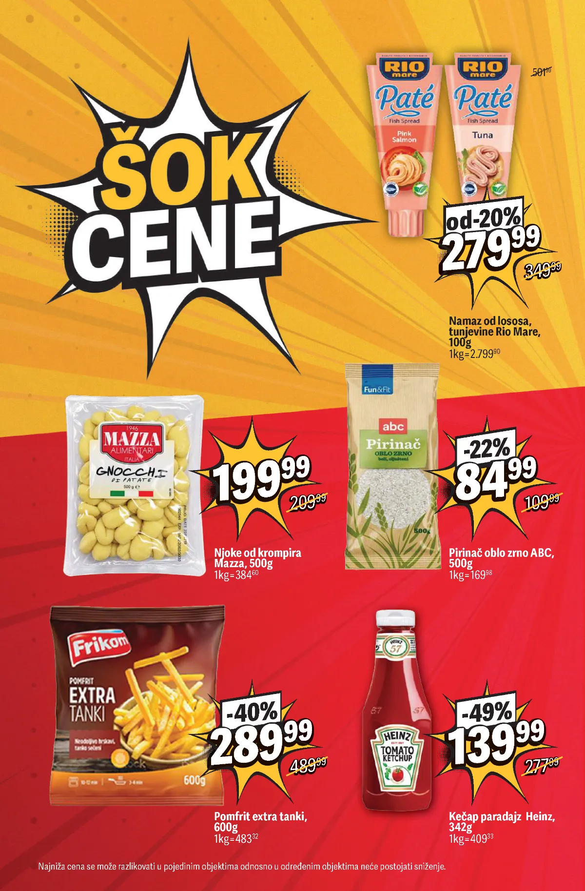 Maxi katalog, strana 6 – Rio Mare namazi, njoke Mazza, pirinač ABC, pomfrit i kečap Heinz