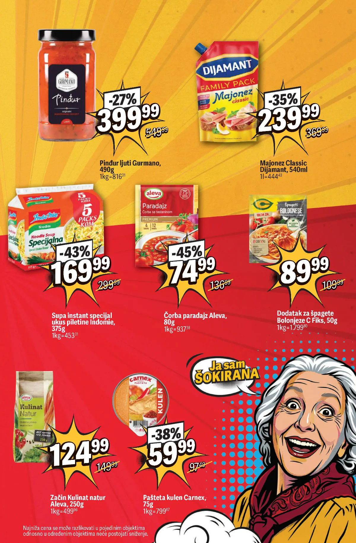 Maxi katalog, strana 7 – pinđur Gurmano, majonez Dijamant, supe, začini i pašteta Carnex