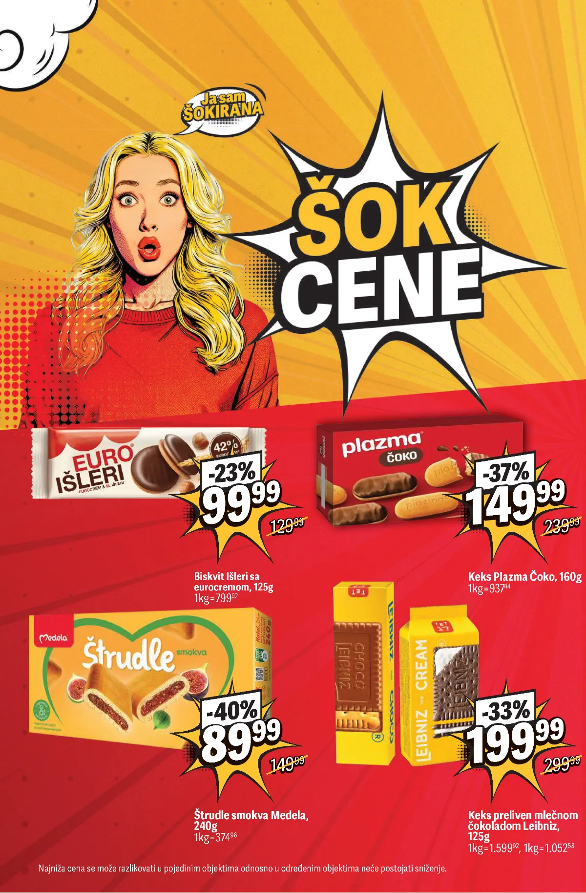 Maxi katalog, strana 10 – Išleri sa eurocremom, Plazma Čoko, štrudle Medela i keks Leibniz
