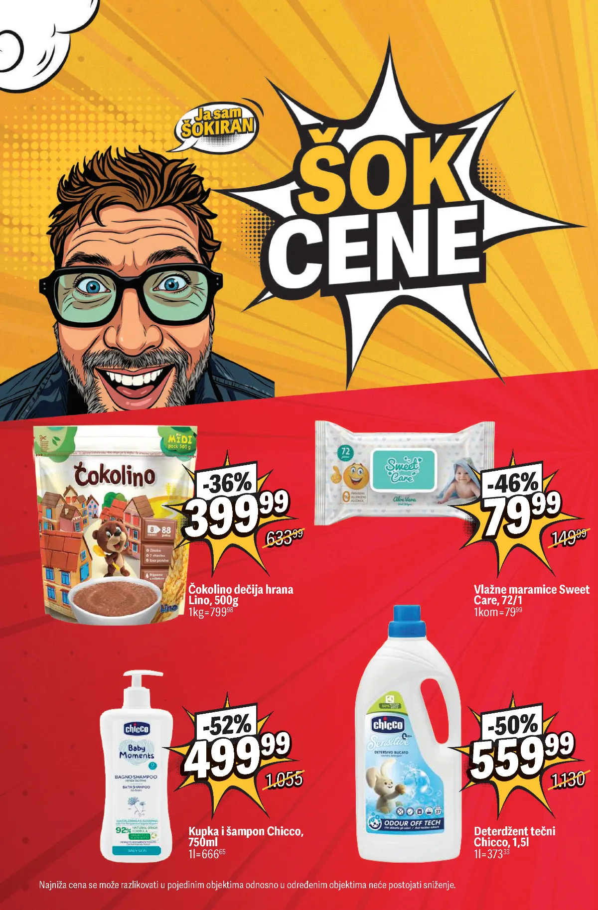 Maxi katalog, strana 14 – Čokolino Lino, vlažne maramice Sweet Care i proizvodi Chicco