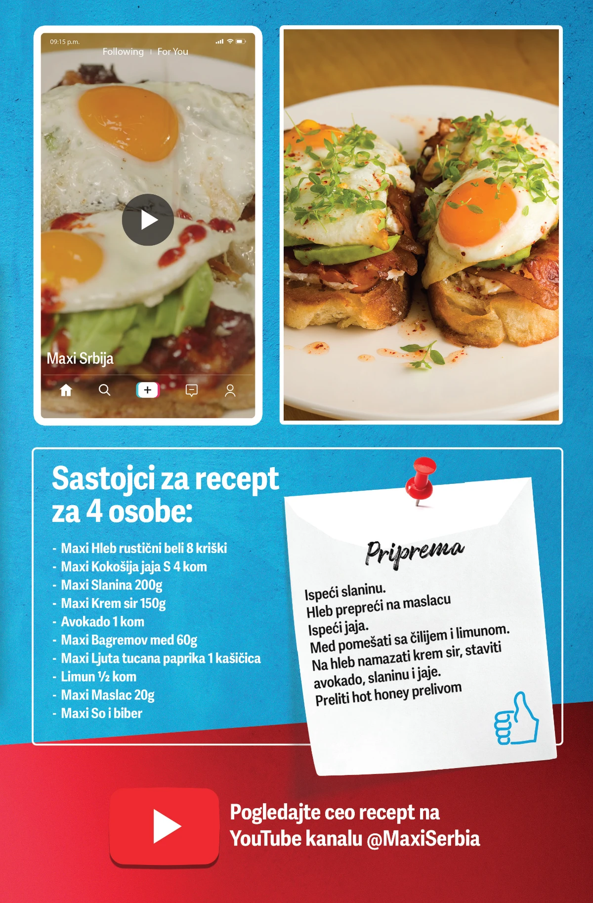 Maxi katalog 09. do 15.07.2026. – sastojci i priprema avokado tosta