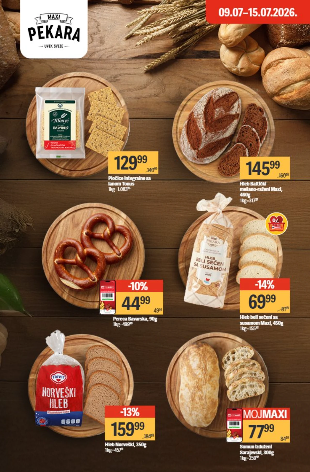 Maxi katalog 09. do 15.07.2026. – Maxi pekara i sveže pecivo na akciji