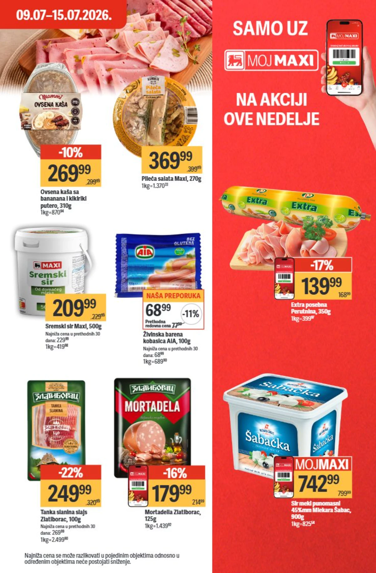 Maxi katalog 09. do 15.07.2026. – paštete, sirevi i delikates proizvodi