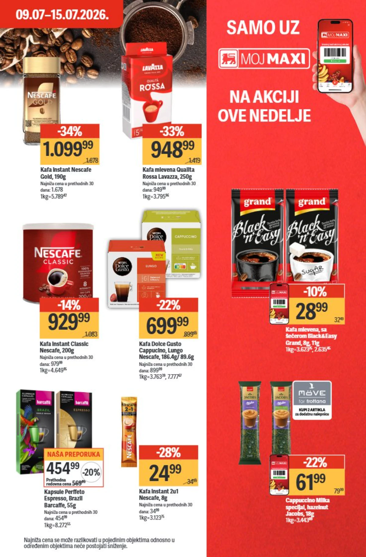 Maxi katalog 09. do 15.07.2026. – kafa, cappuccino i instant napici na akciji