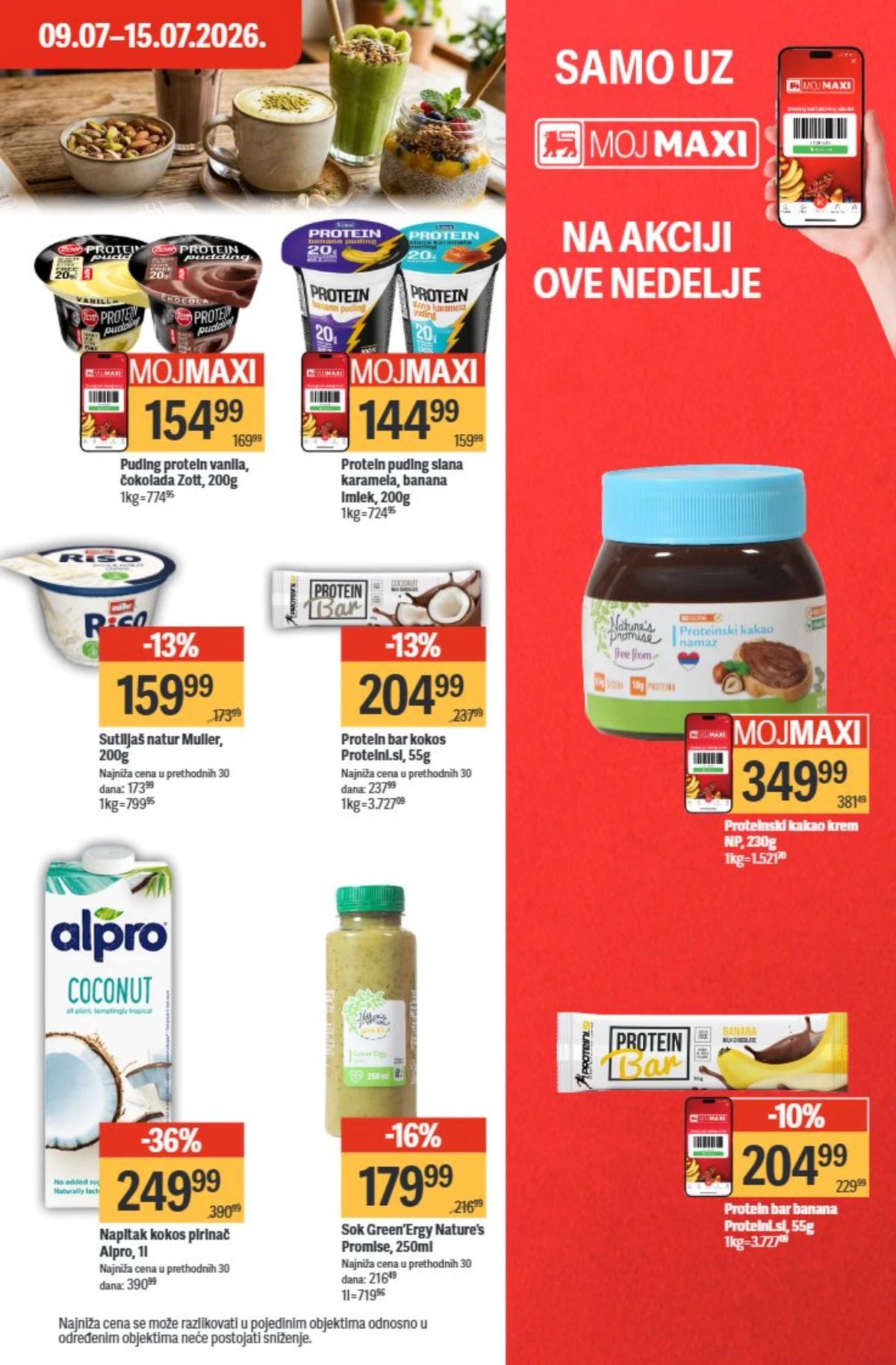 Maxi katalog 09. do 15.07.2026. – proteinski proizvodi, napici i funkcionalna ishrana