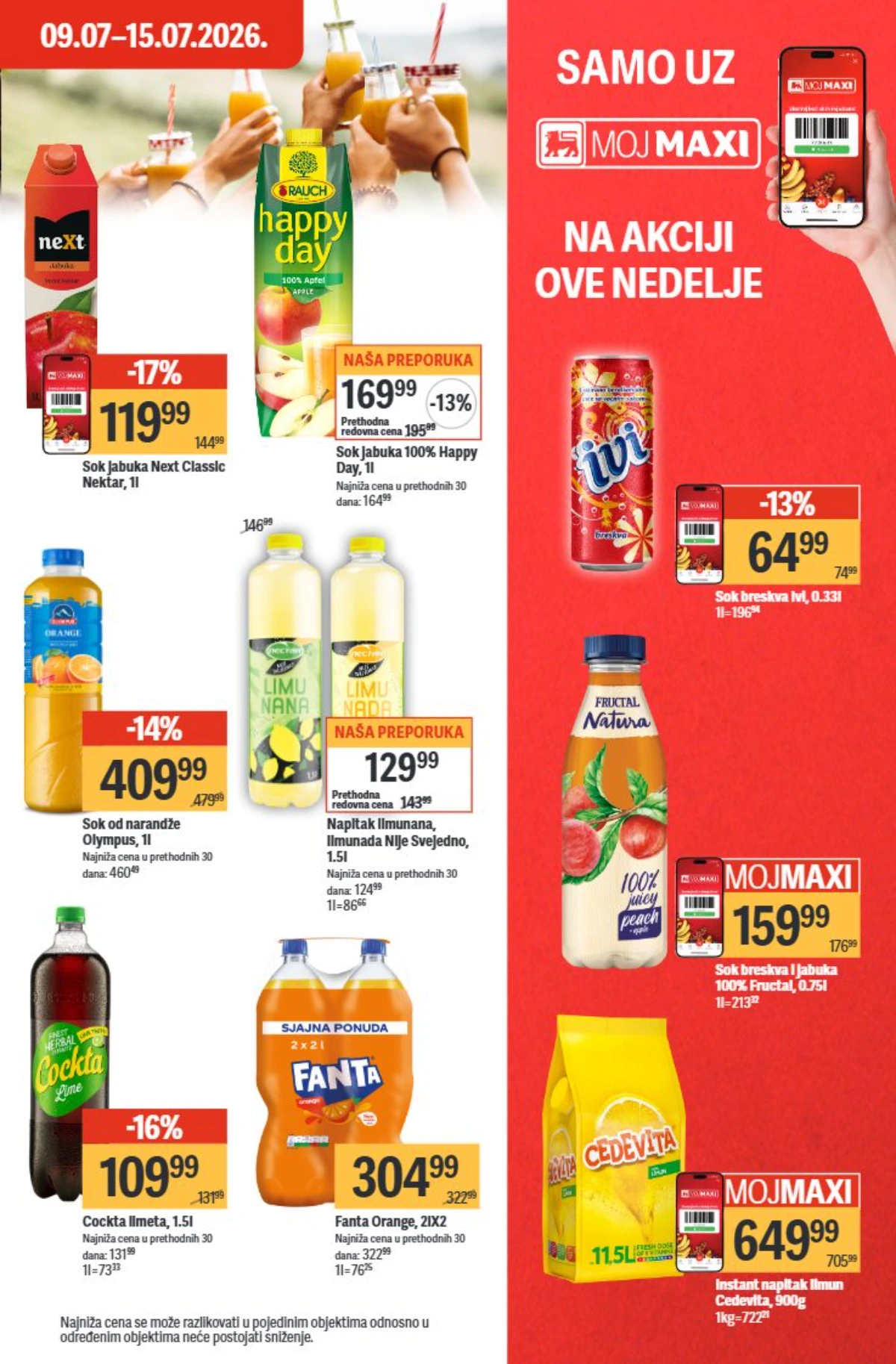 Maxi katalog 09. do 15.07.2026. – kafa, napici, alkoholna i bezalkoholna pića