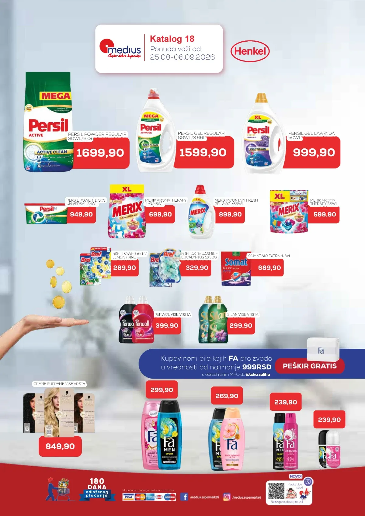 Medius katalog od 25.08. do 06.09.2026. – Persil, Merix, Bref, Somat, Perwoll i Silan na akciji