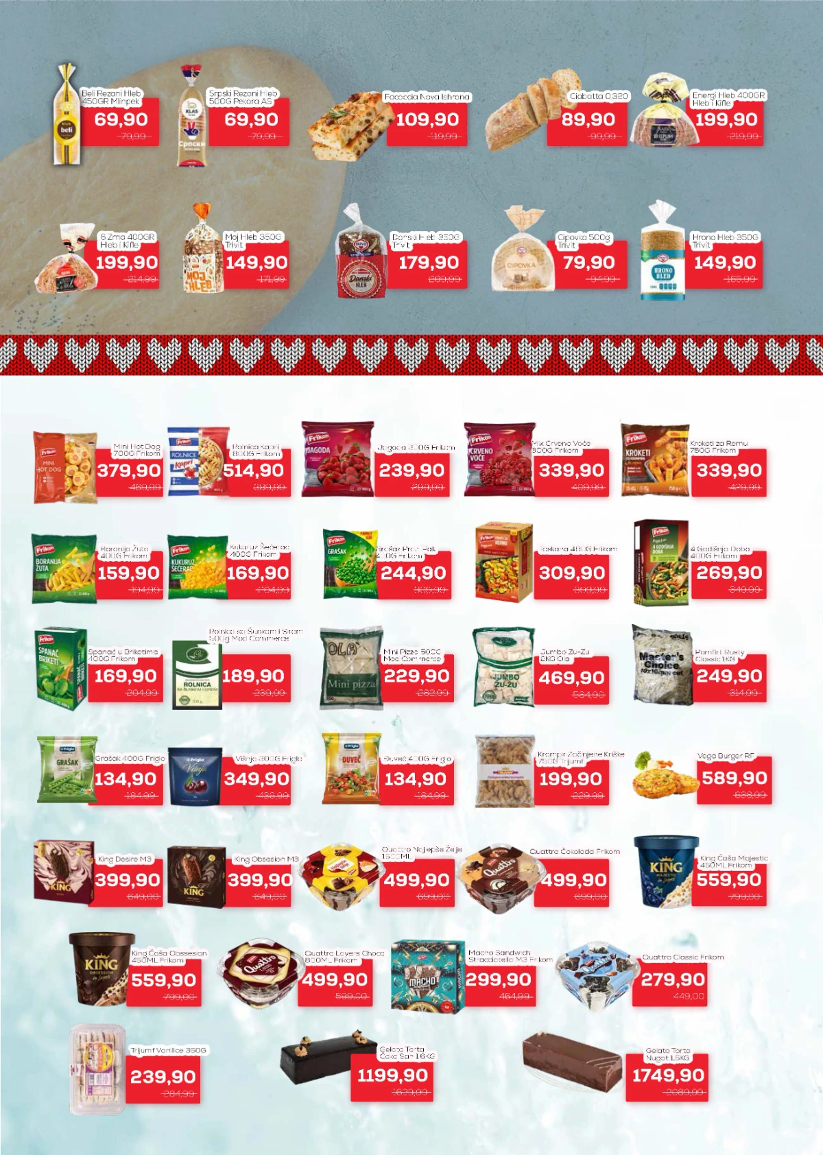 Medius katalog – hljeb, Frikom povrće, pomfrit, King i Quattro sladoledi po akcijskim cijenama