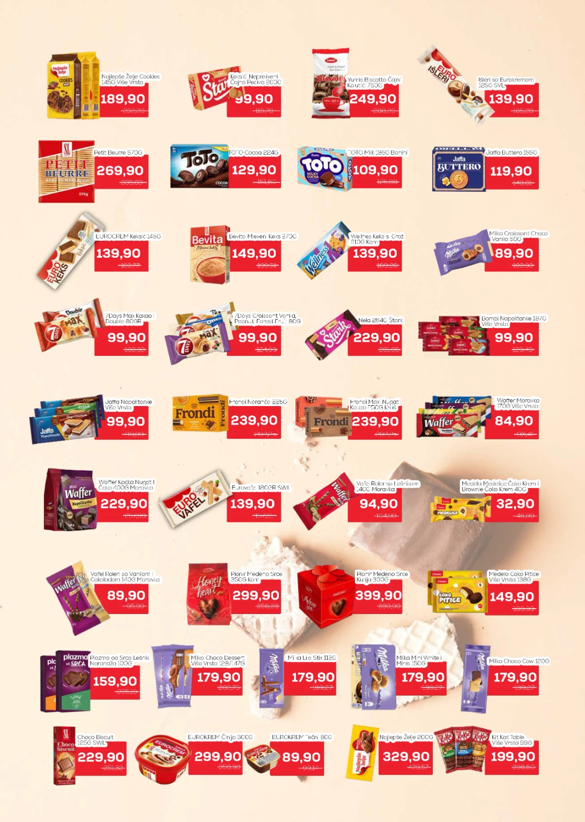 Medius katalog – Najlepše Želje, Jaffa, Milka, Eurocrem, 7Days i drugi slatkiši na akciji