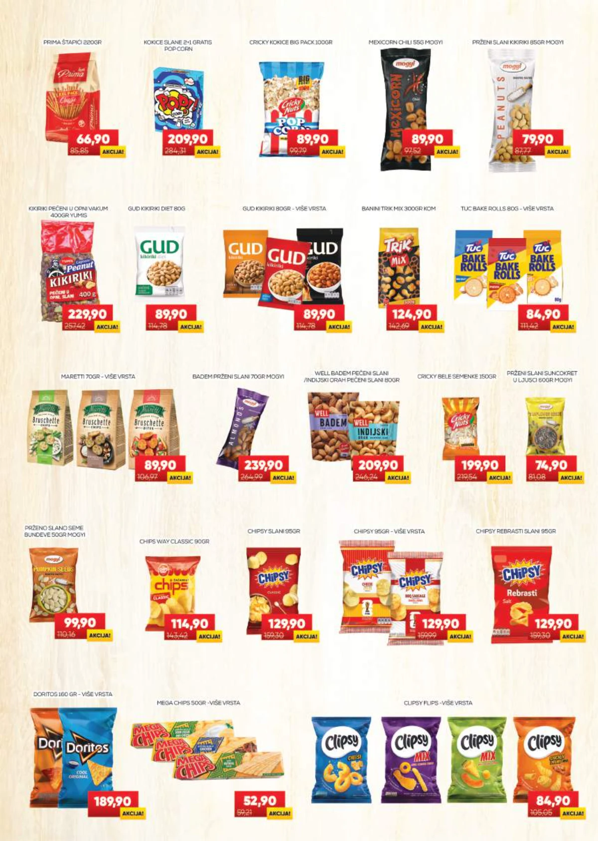Medius katalog – Chipsy, Doritos, Clippy, kikiriki, kokice i grickalice po akcijskim cijenama