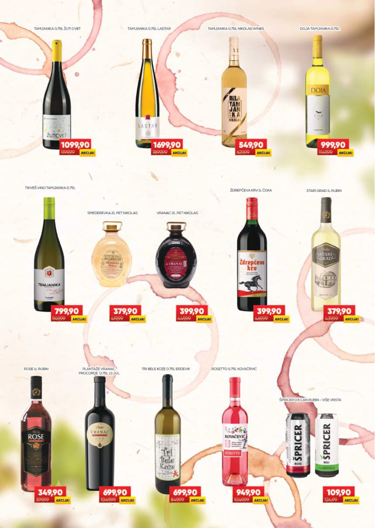 Medius katalog – Tamjanika, Vranac, Rose i druga vina po akcijskim cijenama
