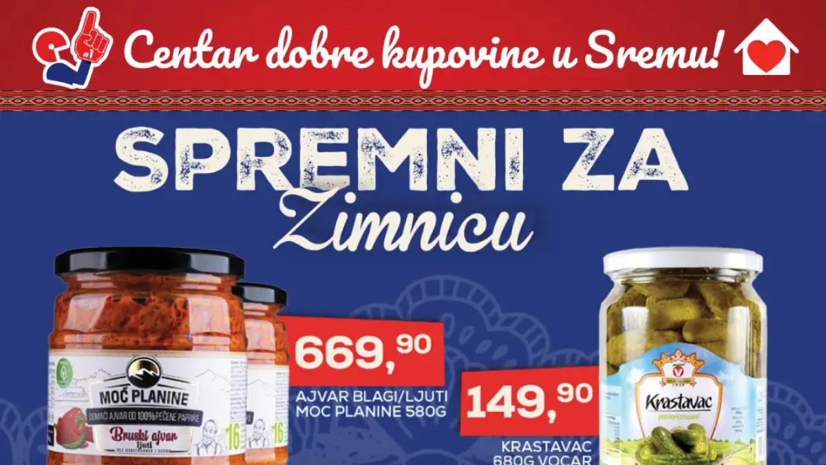 Medius Spremni za zimnicu akcija od 01.10. do 31.10.2026. – ajvar Moć Planine, krastavac, cvekla i paprika Voćar po akcijskim cenama