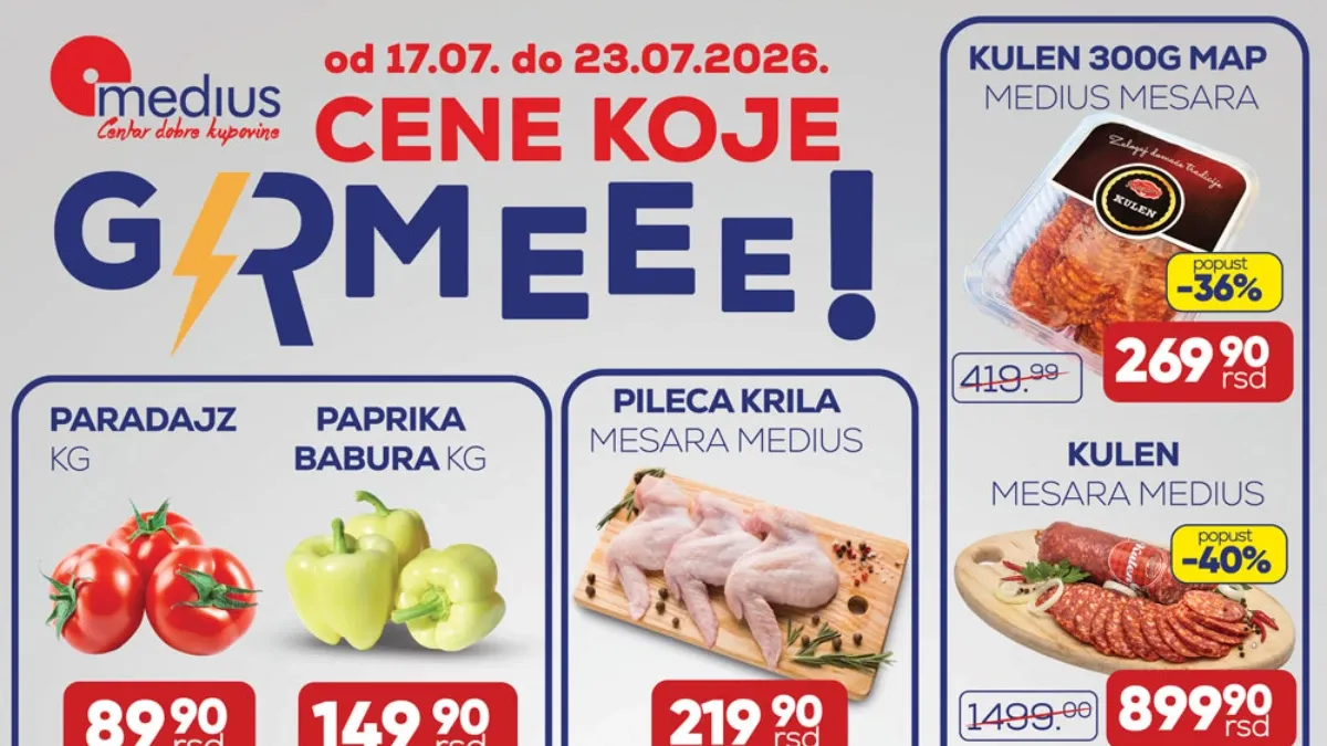 Medius akcija do 43% popusta – Cene koje GRMEEE i nova ponuda od 17. do 23.07.2026.