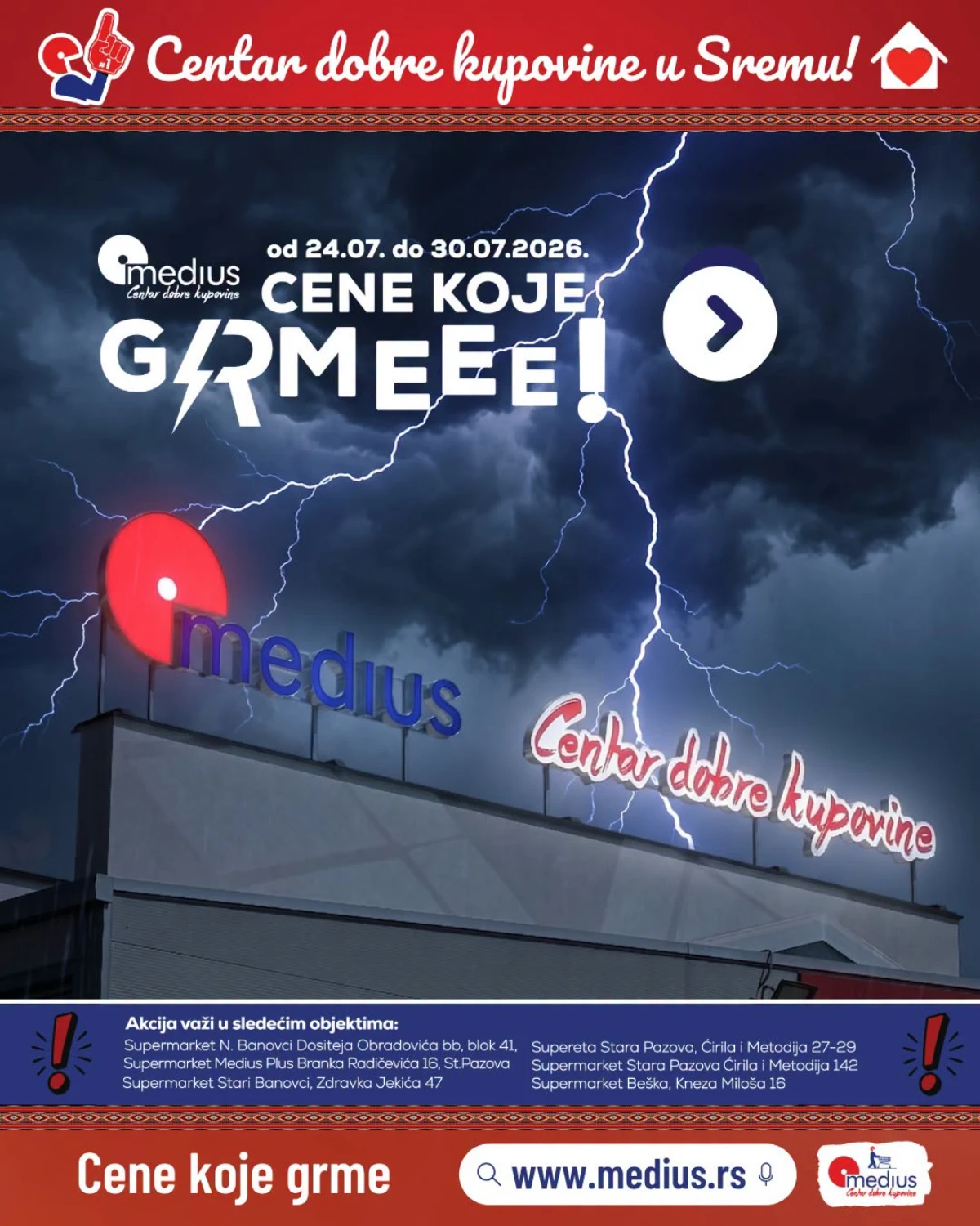 Medius akcija Cene koje grme do 30.07.2026. – popusti do 42%