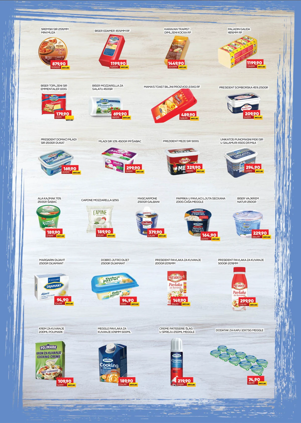 Medius katalog strana 4 – sirevi, kajmak, pavlake, margarin i mlečni proizvodi po akcijskim cenama