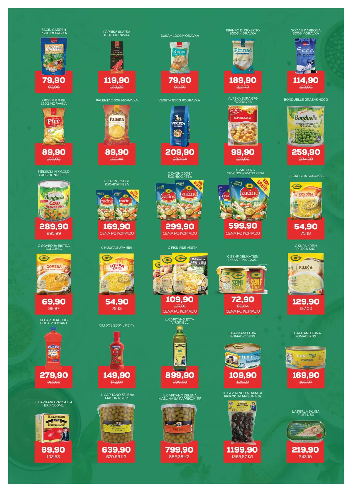 Medius katalog, strana 11 – Moravka Garden začin, 250 g – 79,90 dinara. C kokošija supa, 58 g – 54,90 dinara.