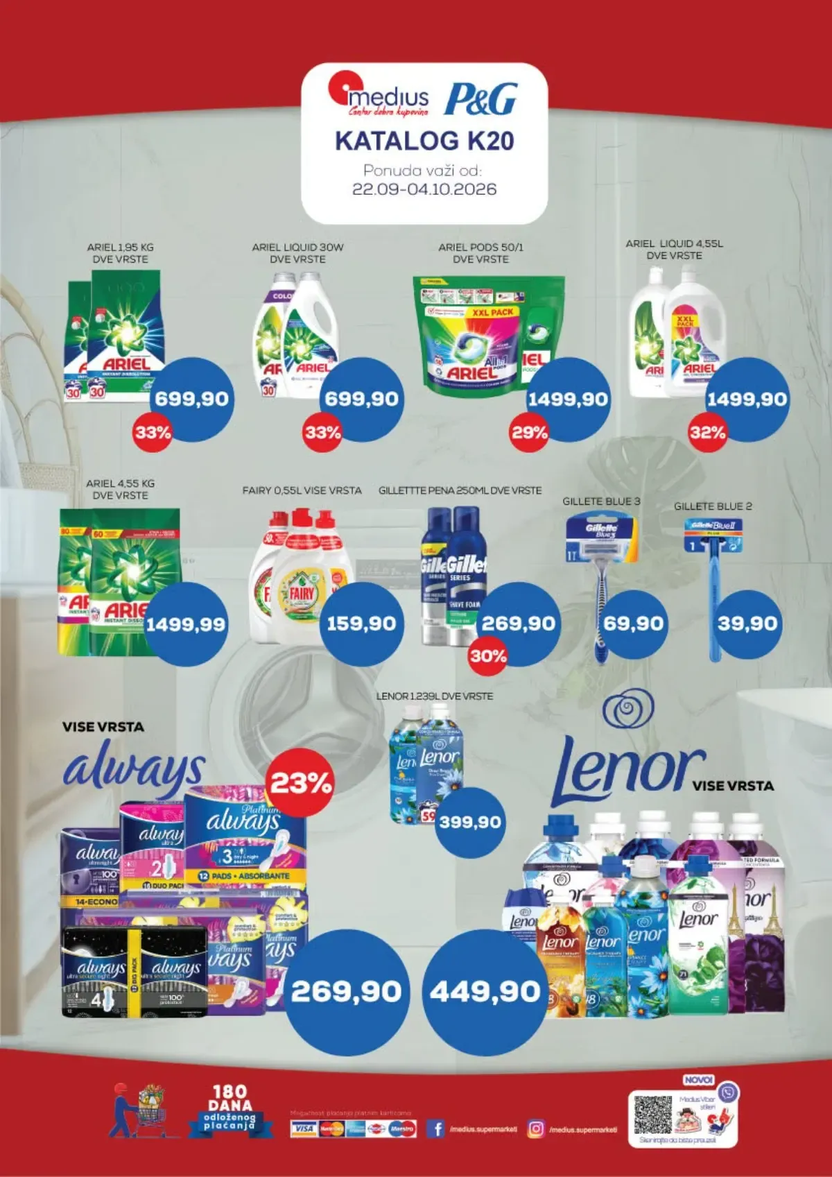 Medius novi katalog od 22.09. do 04.10.2026. – velika akcija na prehranu, piće, kućnu hemiju i proizvode za domaćinstvo