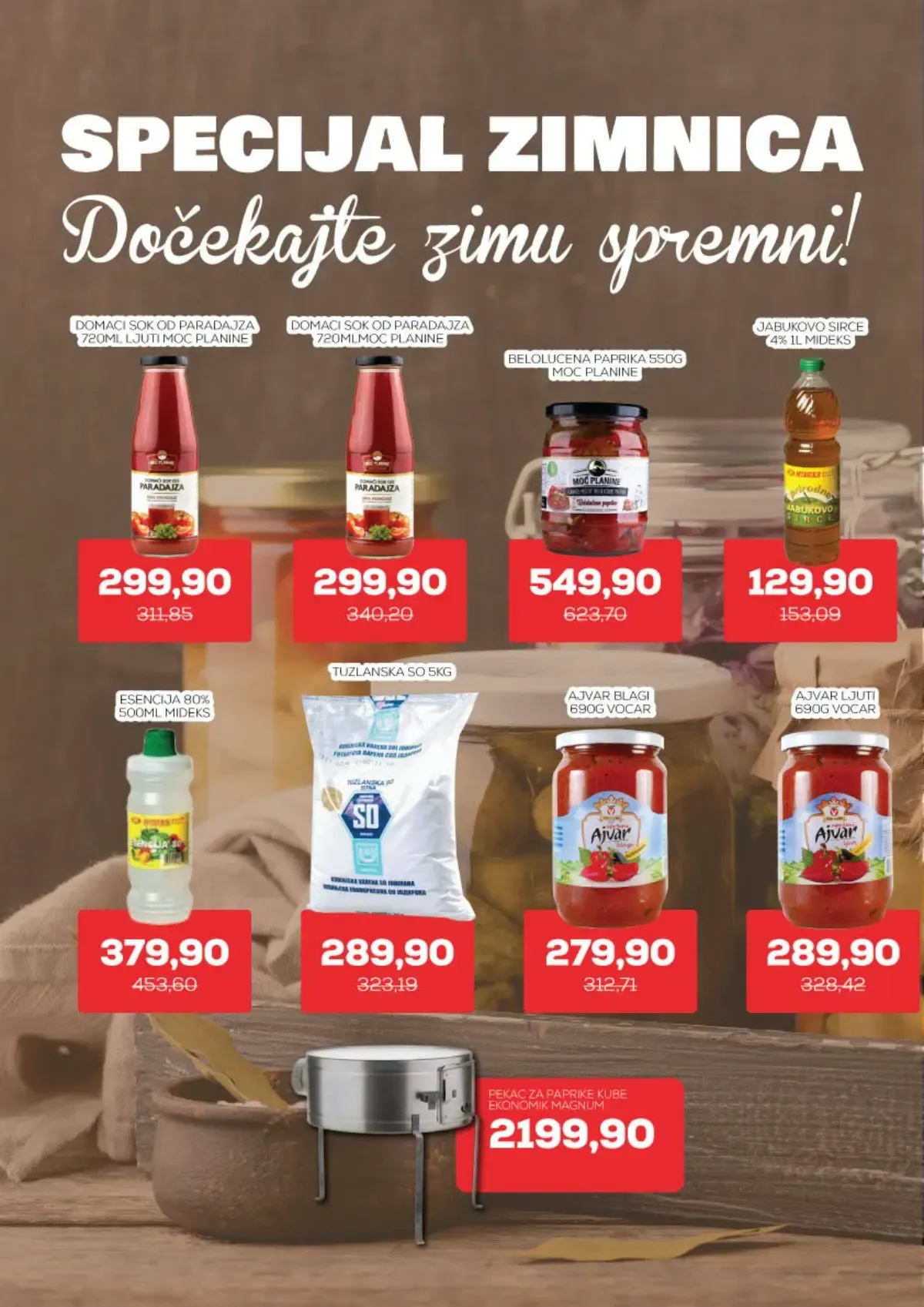 Medius Specijal zimnica do 04.10.2026. – sok od paradajza, ajvar, sirće i oprema za zimnicu
