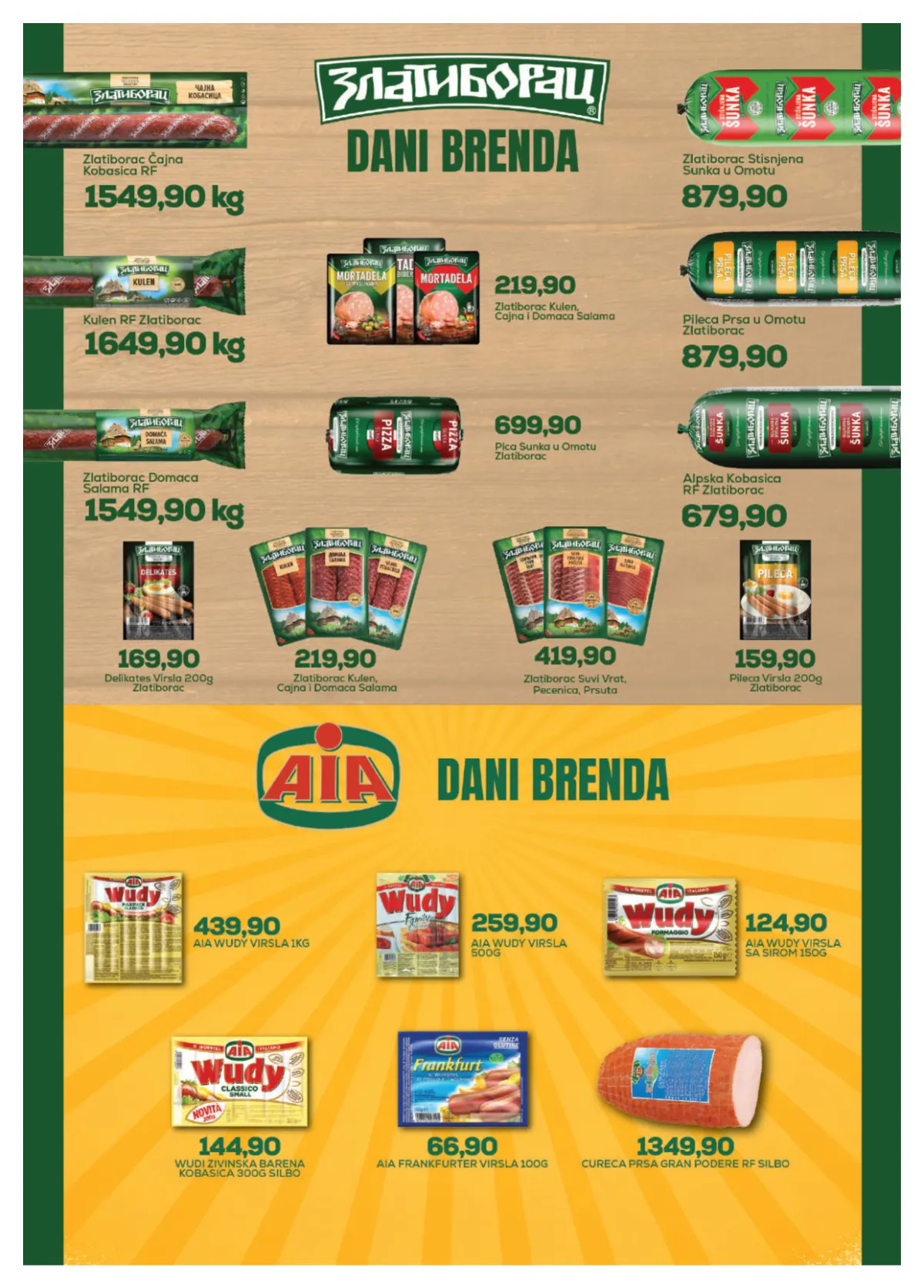Medius katalog, strana 4 – Zlatiborac i AIA mesne prerađevine na akciji