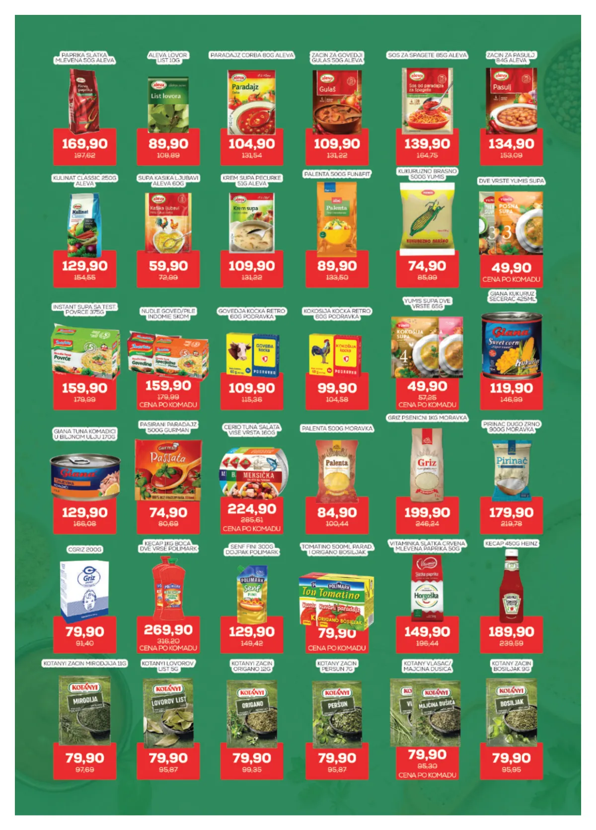 Medius katalog, strana 9 – Aleva supe i začini, pirinač, palenta i paradajz