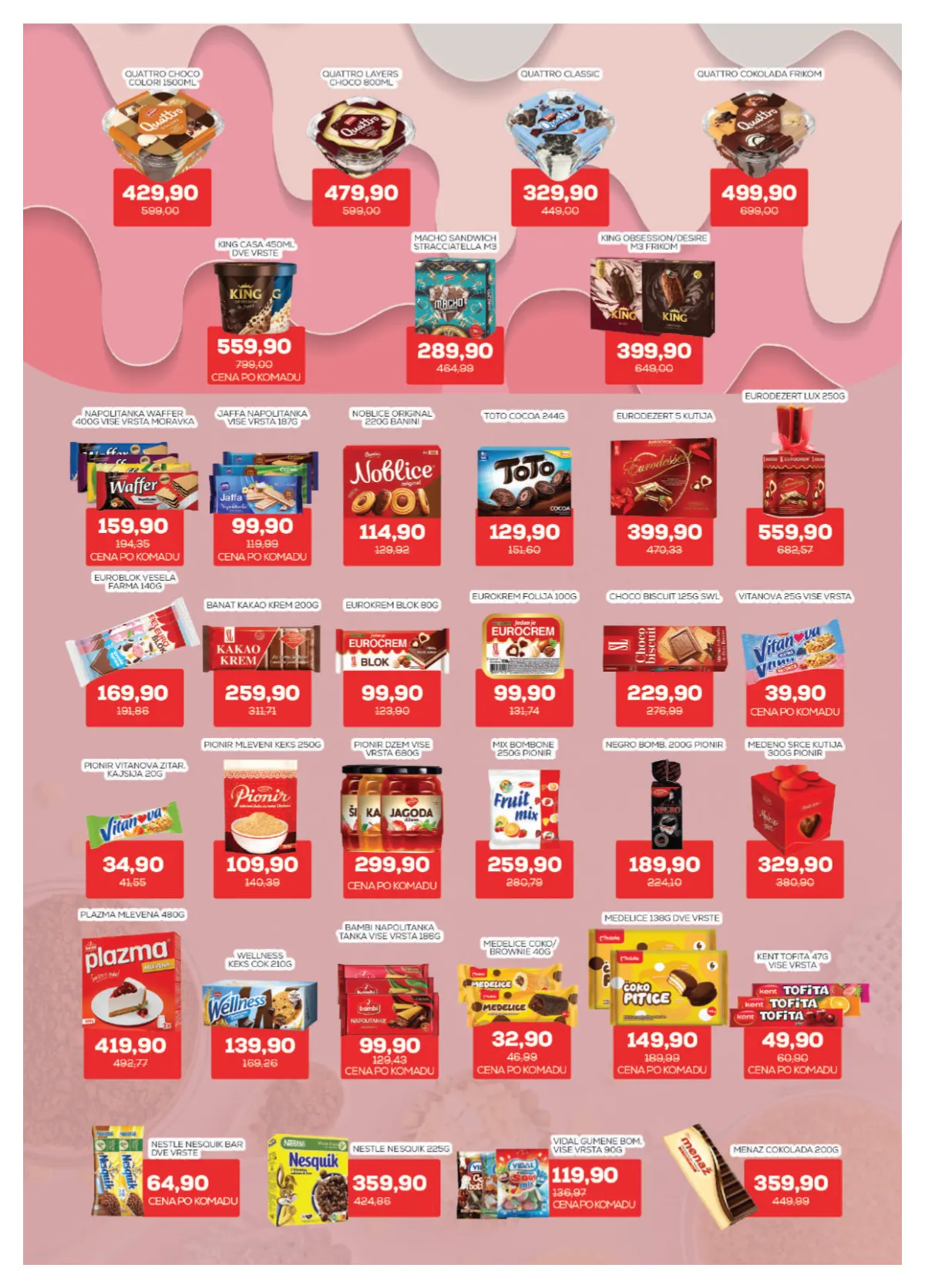 Medius katalog, strana 13 – Quattro i King sladoledi, keks, napolitanke i čokolade