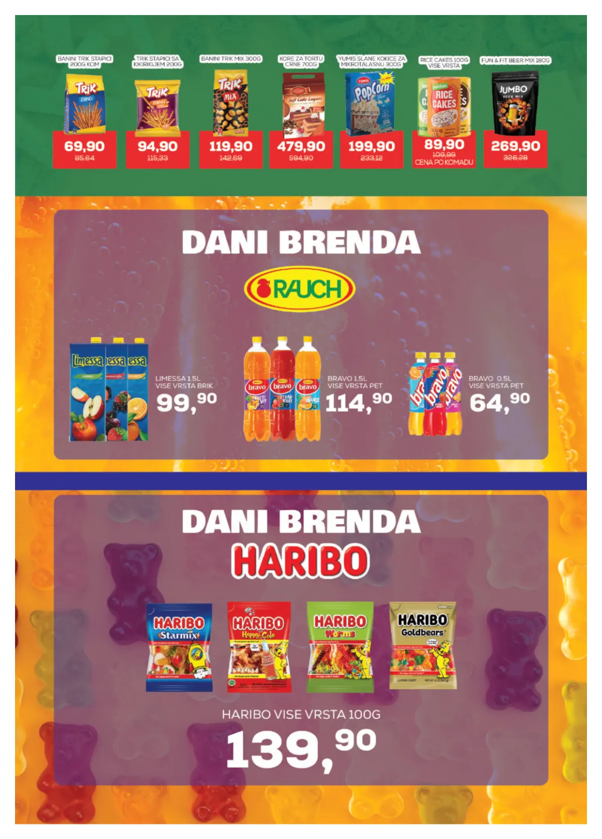 Medius katalog, strana 15 – Trik grickalice, Rauch sokovi i Haribo bombone