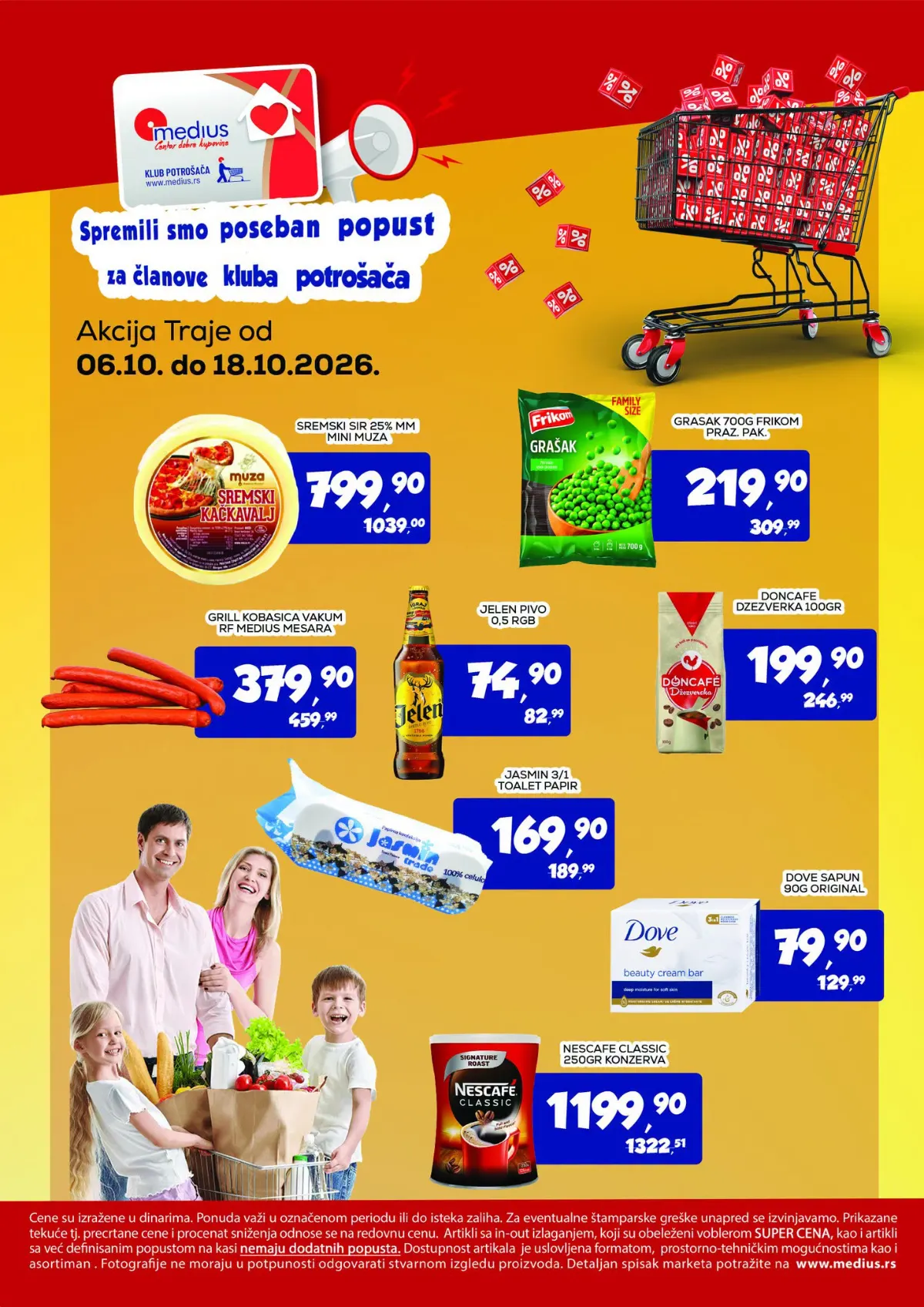 Medius katalog 06–18.10.2026. – posebni popusti za članove Kluba potrošača i akcijske cene prehrane i kućnih proizvoda