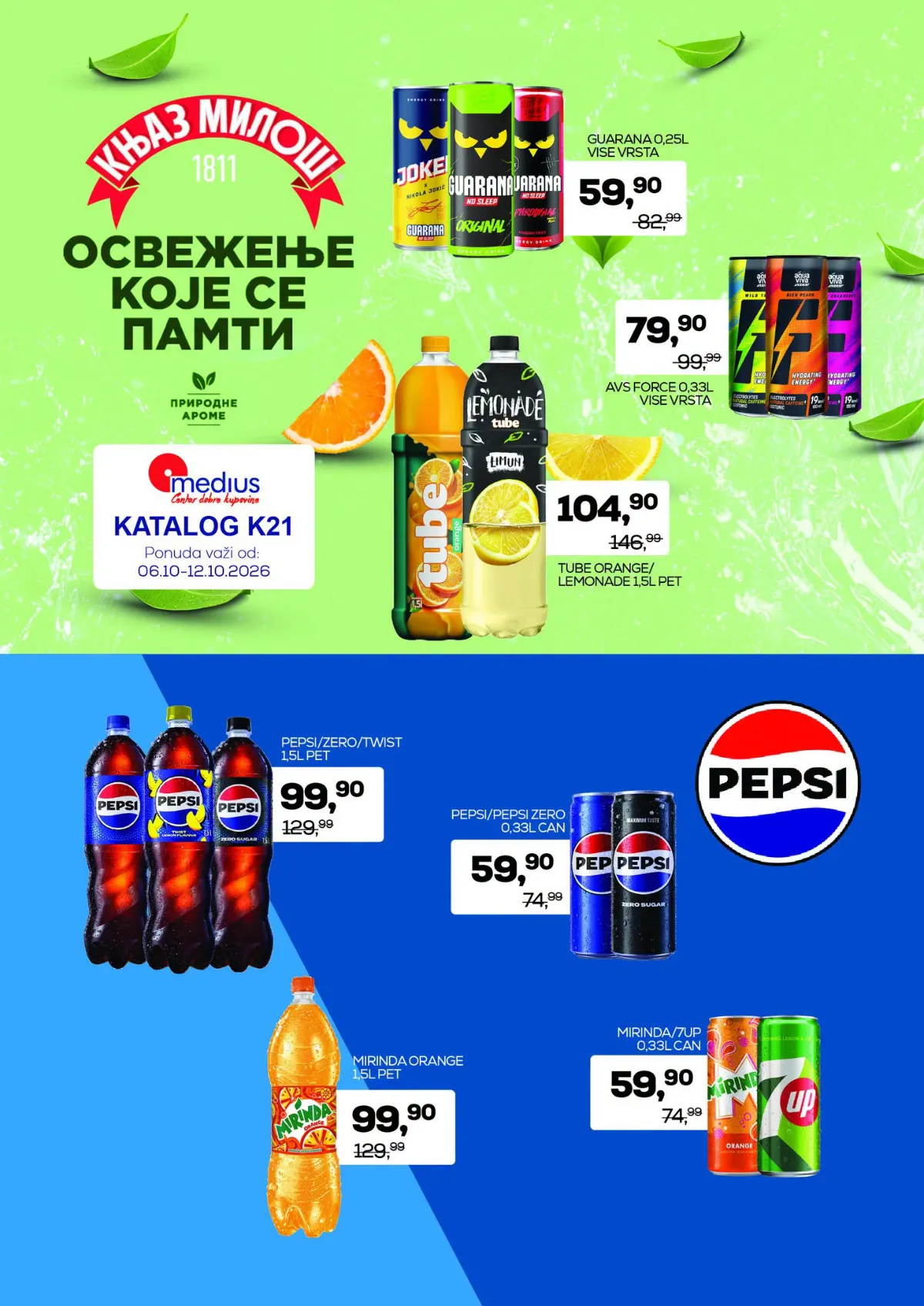 Medius katalog 06–18.10.2026. – osveženje, sokovi i Pepsi proizvodi