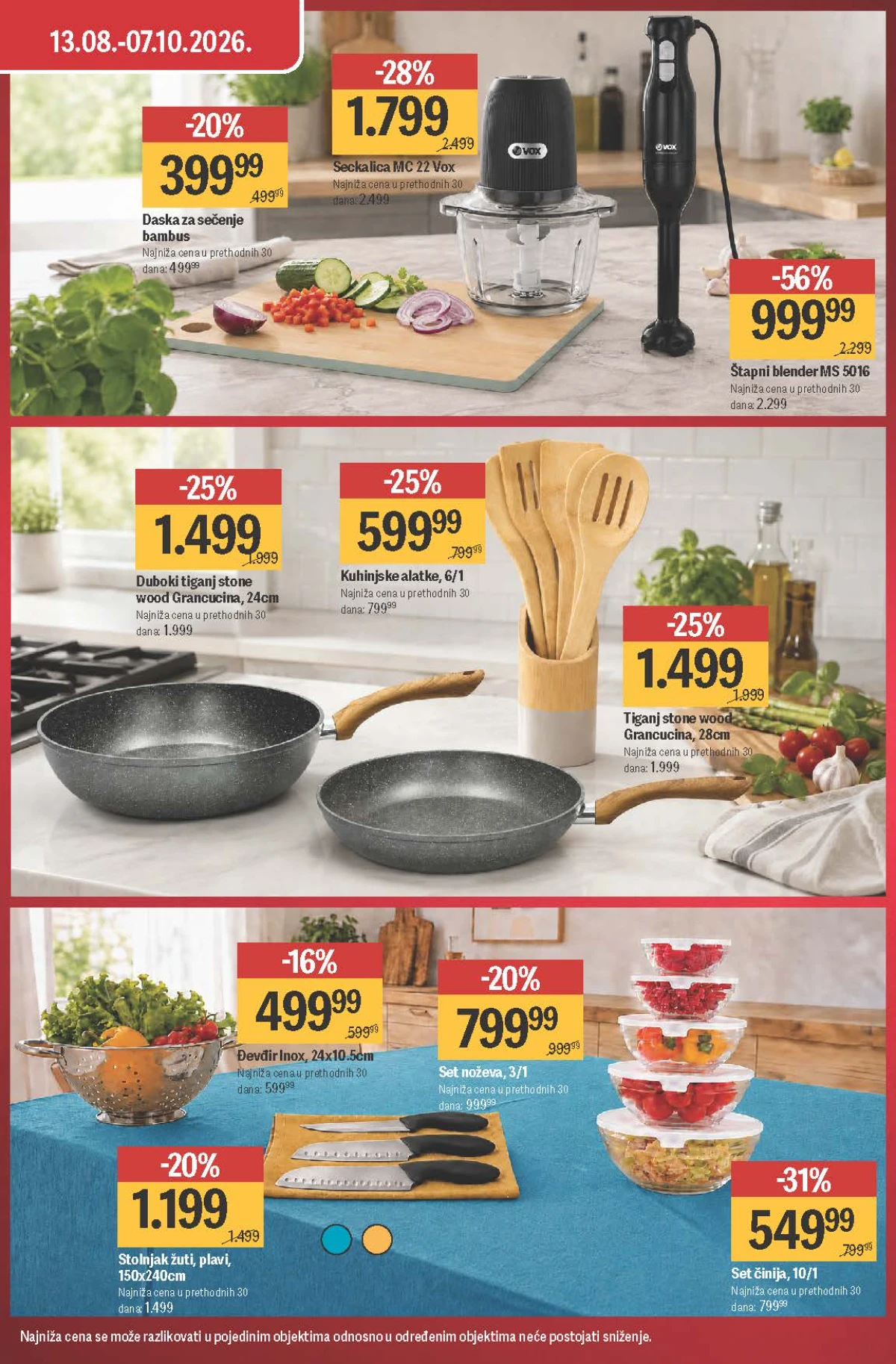 Mega Maxi katalog – štapni blender 999,99 dinara i set činija 549,99 dinara