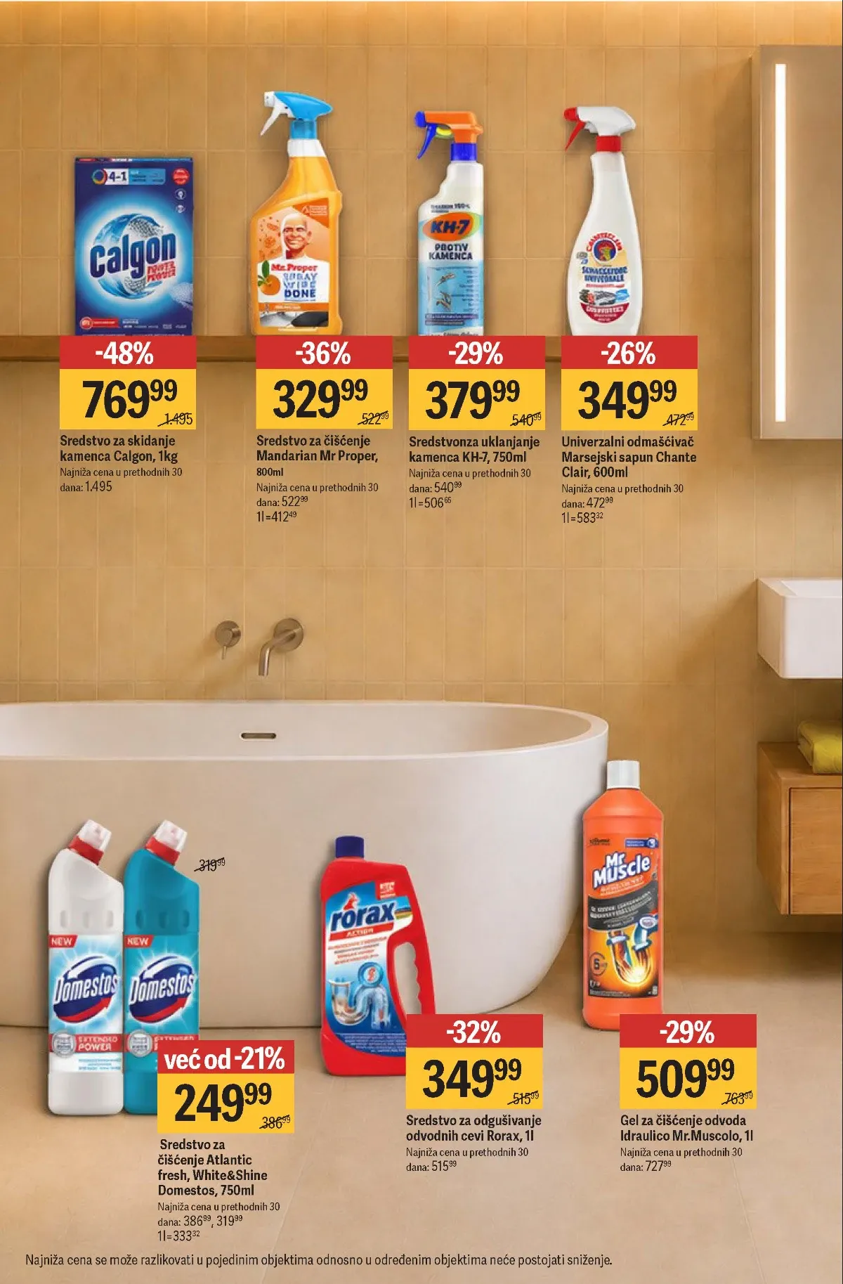 Mega Maxi ponuda Calgon, Domestos, Mr. Proper i drugih sredstava za čišćenje