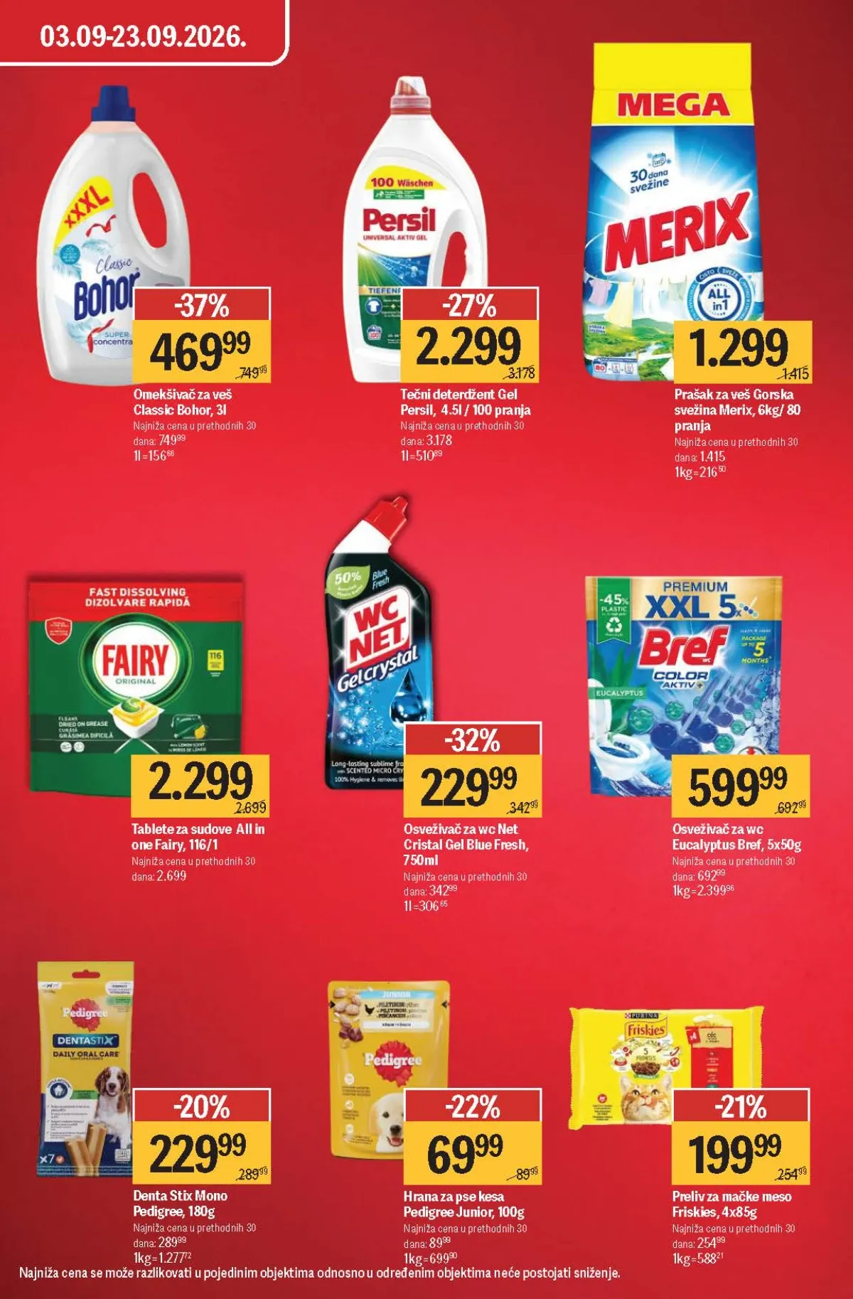 Mega Maxi akcija – Persil, Merix, Fairy, Bohor i proizvodi za kućne ljubimce