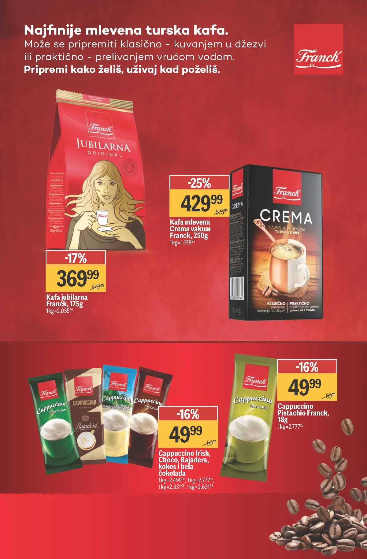 Mega Maxi katalog – strana 11: Franck kafa Mega Maxi katalog kafe – strana 11, Franck mlevena kafa na akciji
