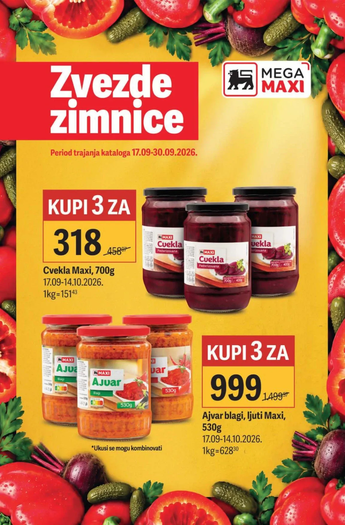 Mega Maxi akcija Zvezde zimnice od 17. do 30.09.2026. – ajvar i cvekla po posebnim cijenama