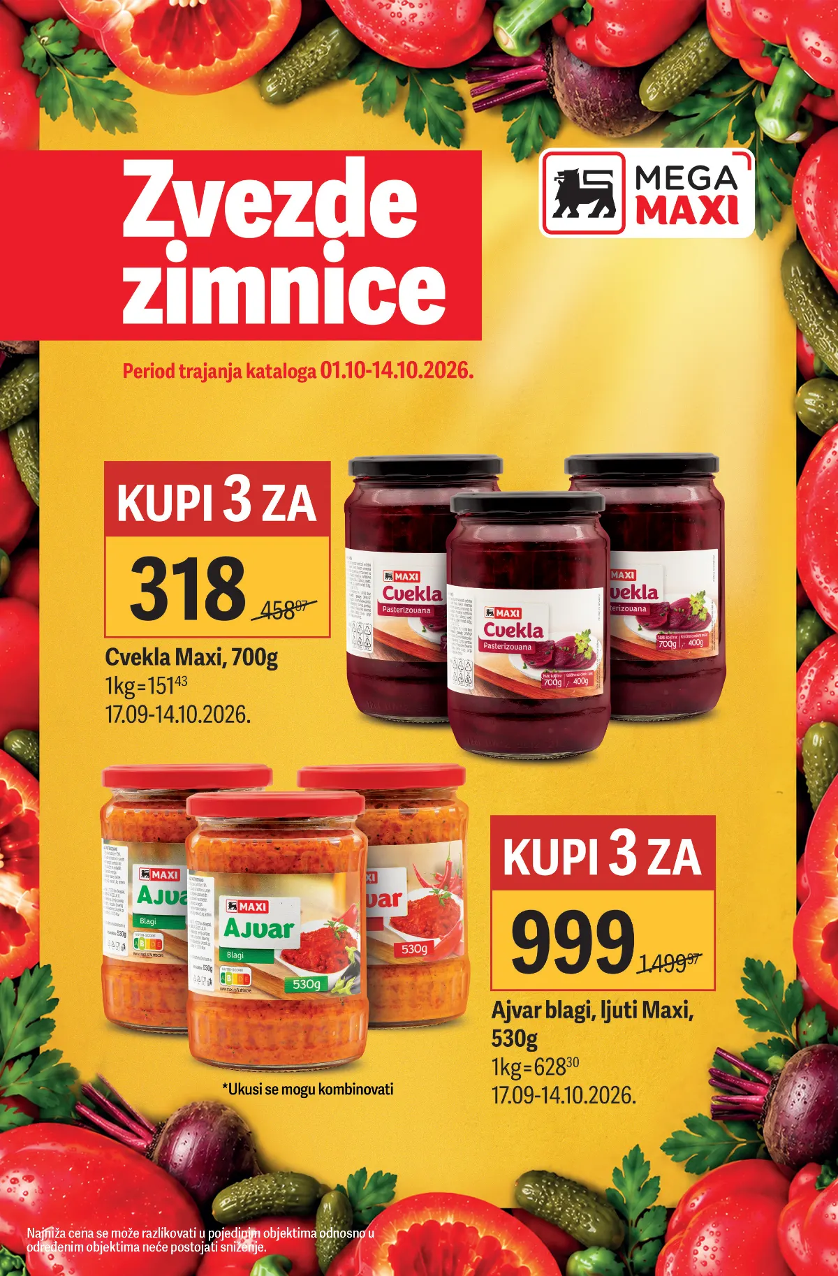 Mega Maxi katalog Zvezde zimnice od 01.10. do 14.10.2026. – ajvar, cvekla i akcijska ponuda