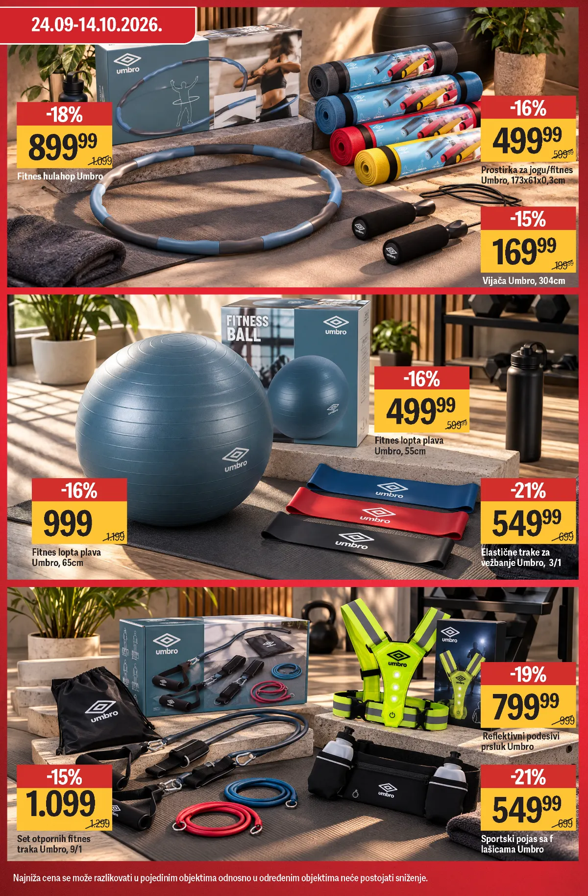Mega Maxi Umbro fitnes akcija – prostirke, lopte i elastične trake
