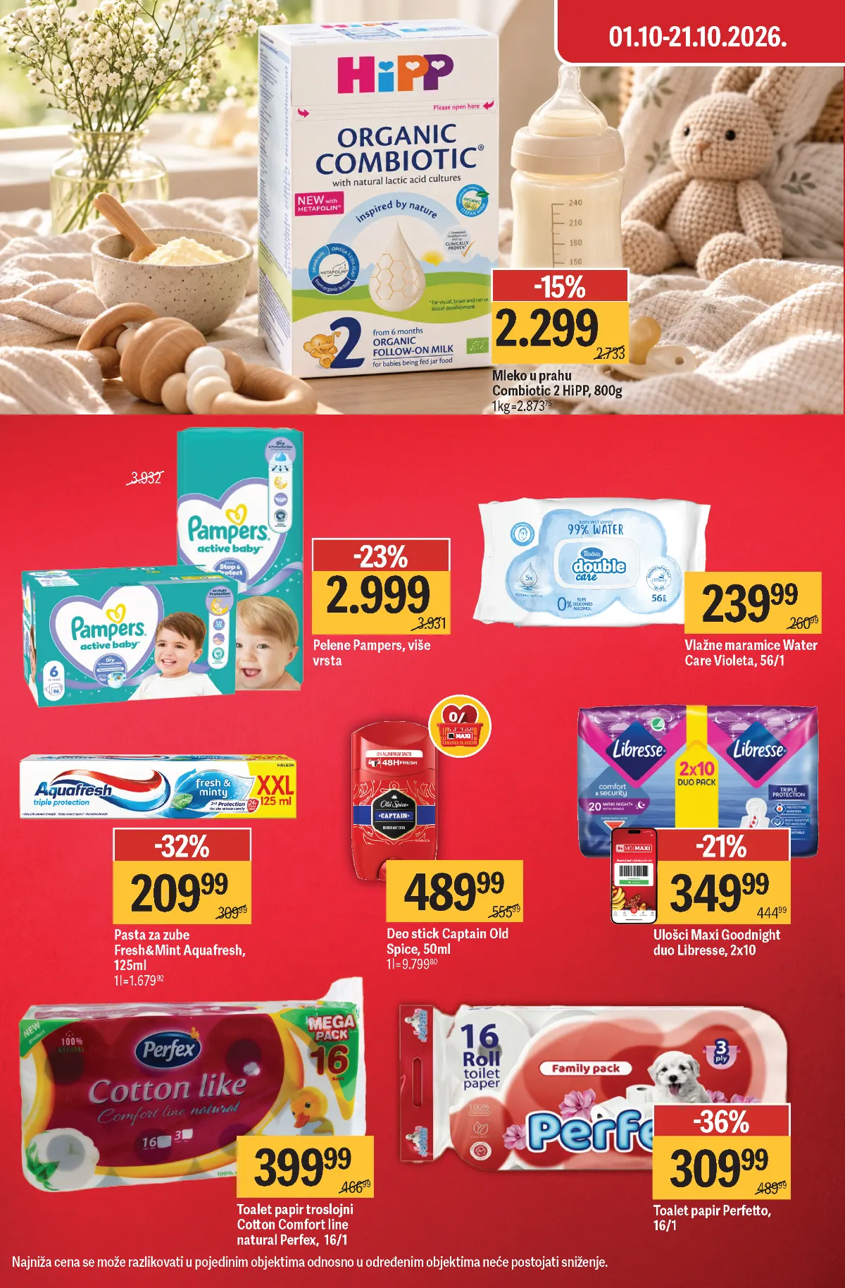 Mega Maxi akcija higijene i proizvoda za bebe – Pampers, Perfetto, Aquafresh i Libresse