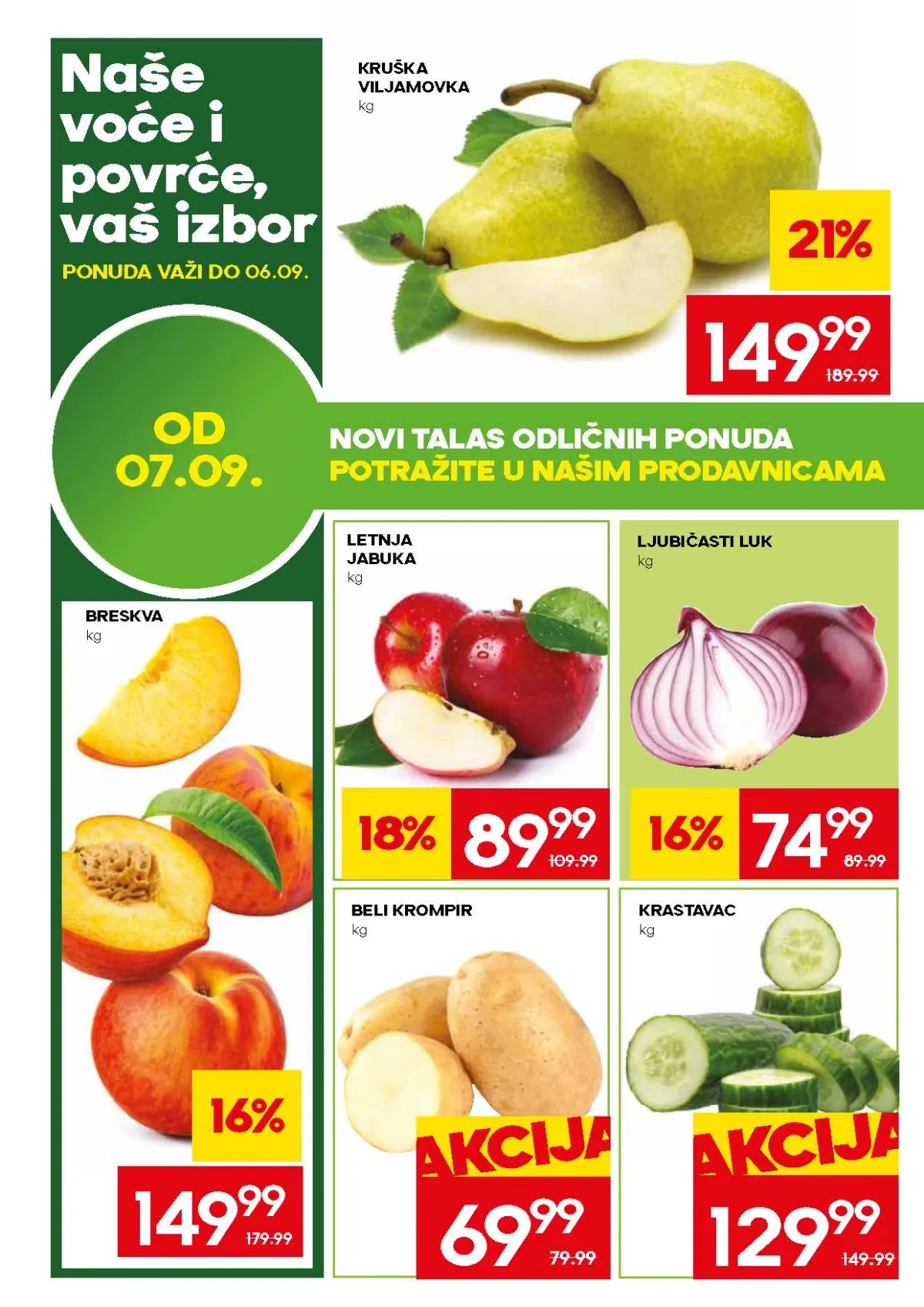 Mercator akcija na kruške, jabuke, krompir, luk i krastavac