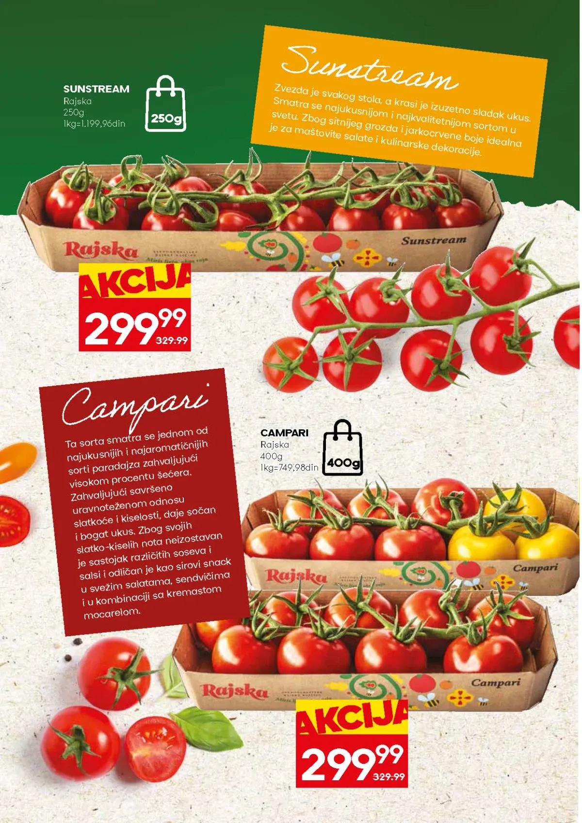 Mercator ponuda Sunstream i drugih specijalnih sorti paradajza