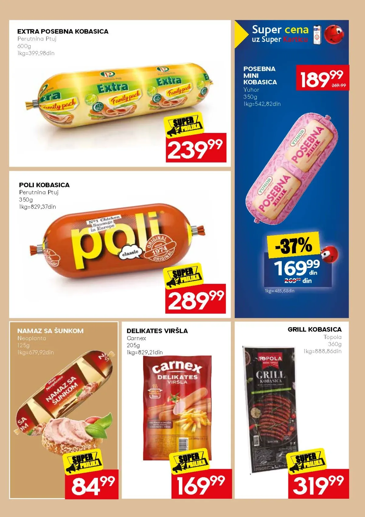 Mercator akcija na posebne kobasice i Poli kobasicu